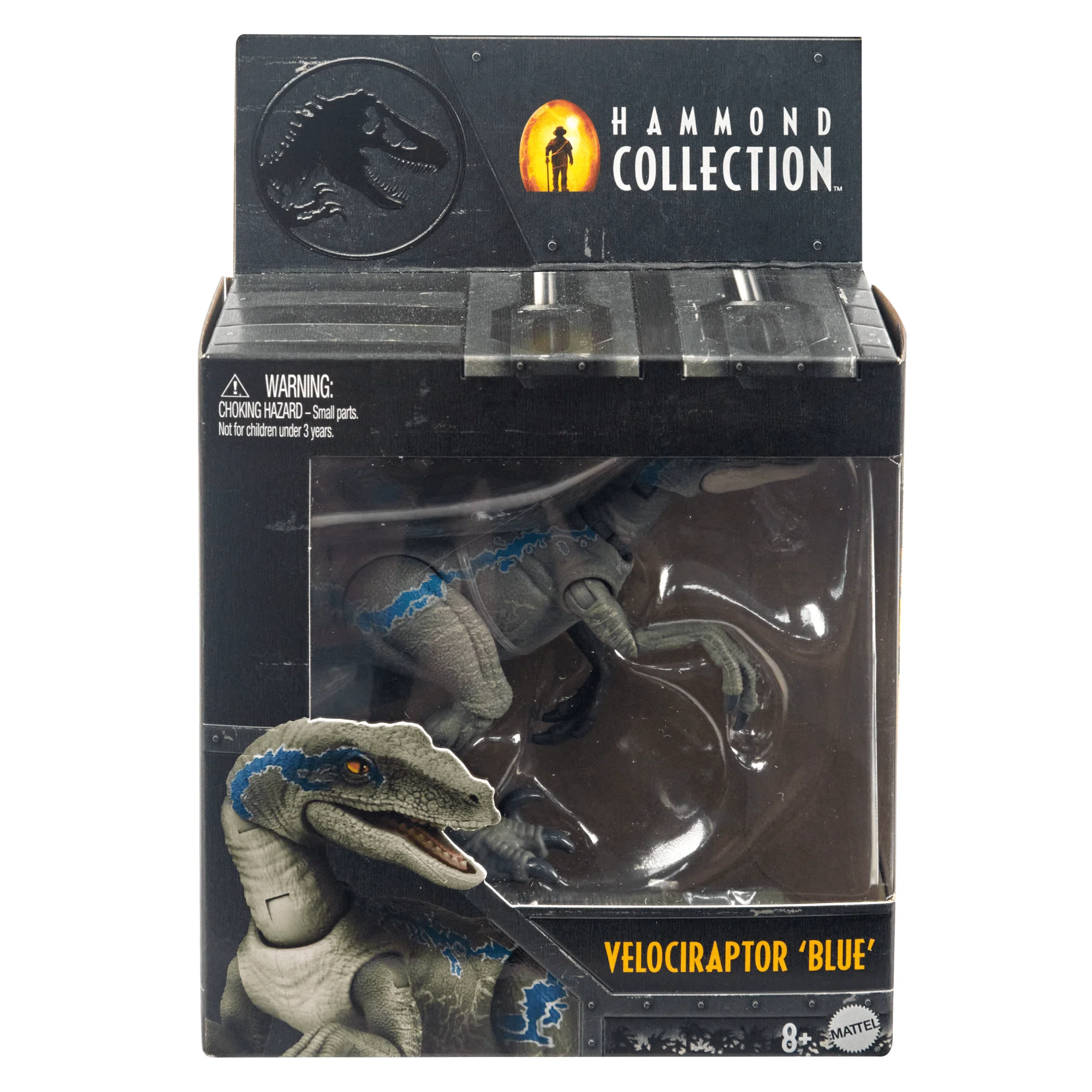 Mattel Creations Jurassic World Hammond Collection Velociraptor Blue Dinosaur Figure