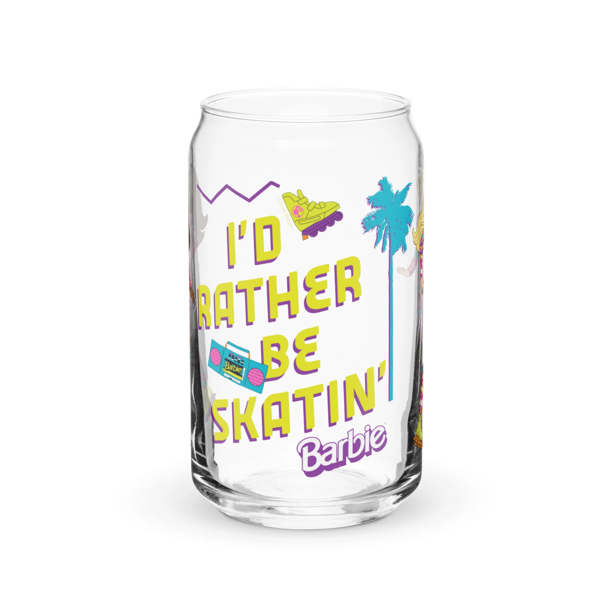 Mattel Creations Barbie 1990's Hot Skatin' Can Shaped  Glass