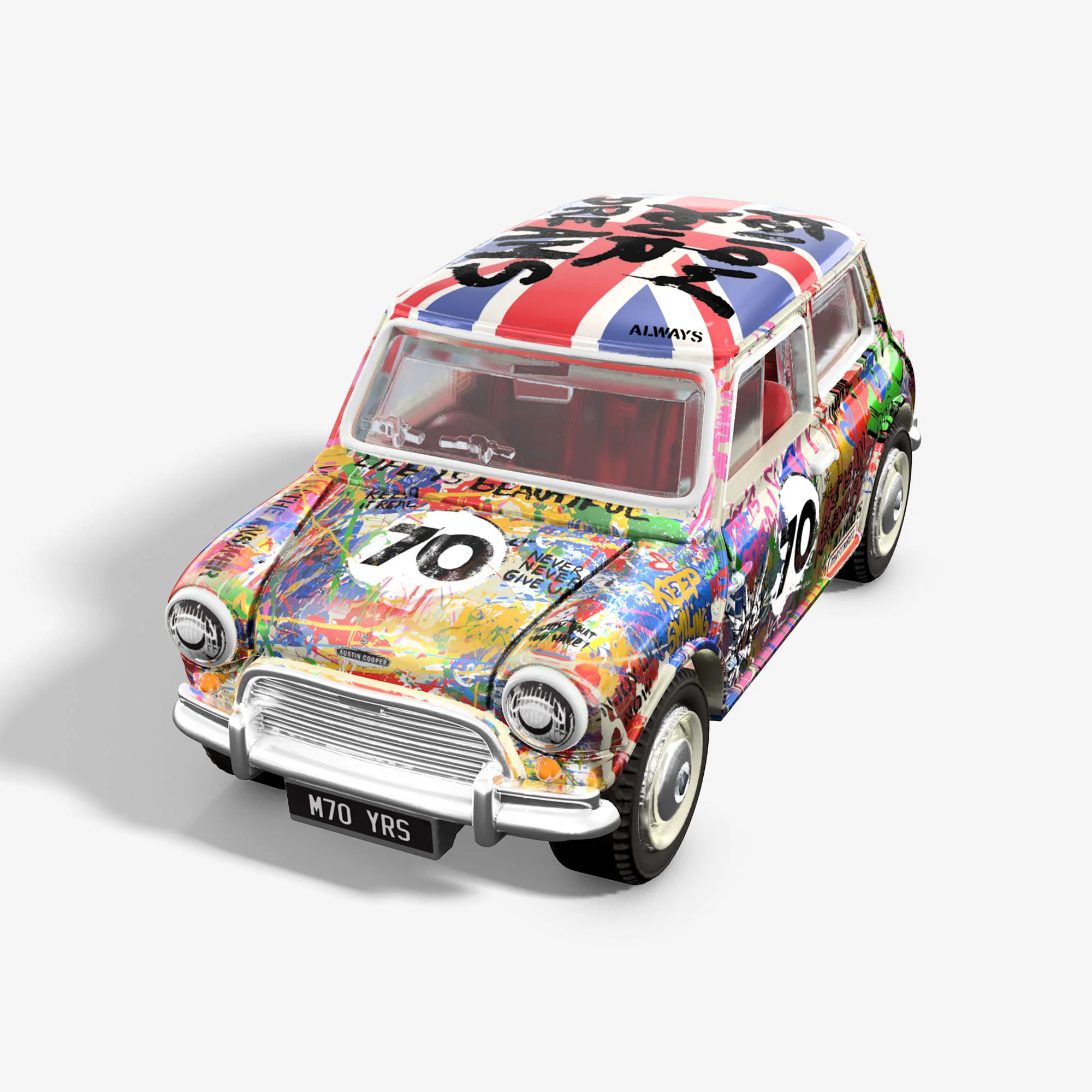 Mattel Creations Matchbox x Mr Brainwash 1964 Austin Mini Cooper S