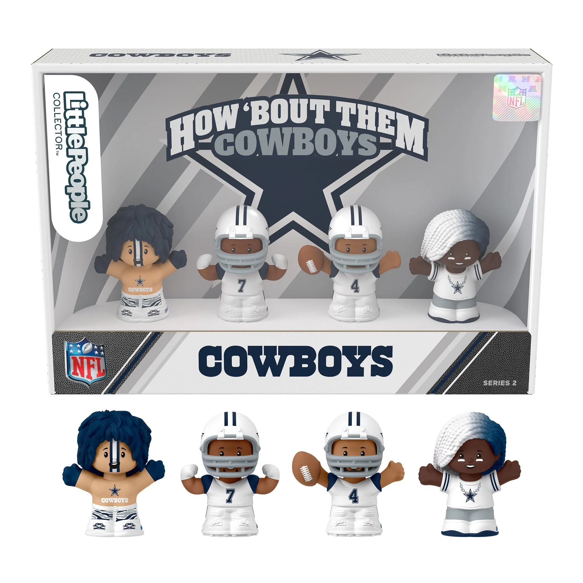 Mattel Creations Little People Collector Dallas Cowboys Alternate Jersey Figure Set