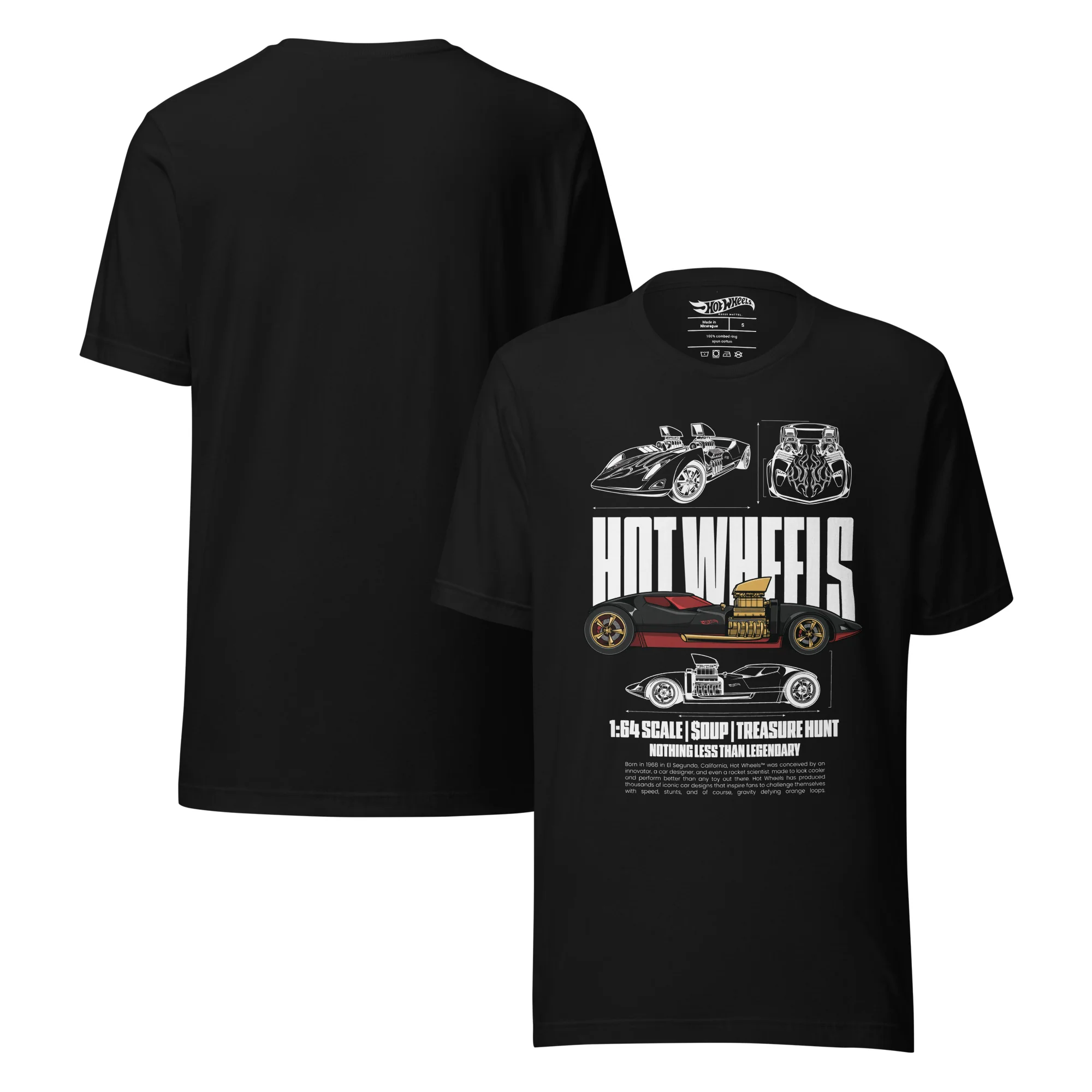 Mattel Creations Hot Wheels Nothing Less than Legendary Black T-Shirt