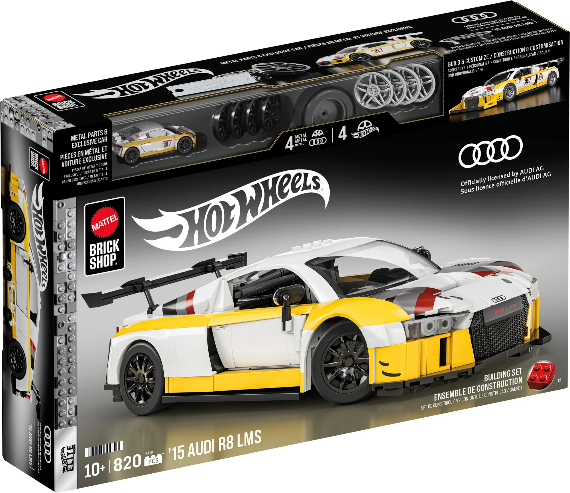 Mattel Creations Mattel Brick Shop Hot Wheels '15 Audi R8 LMS Building Toy Kit