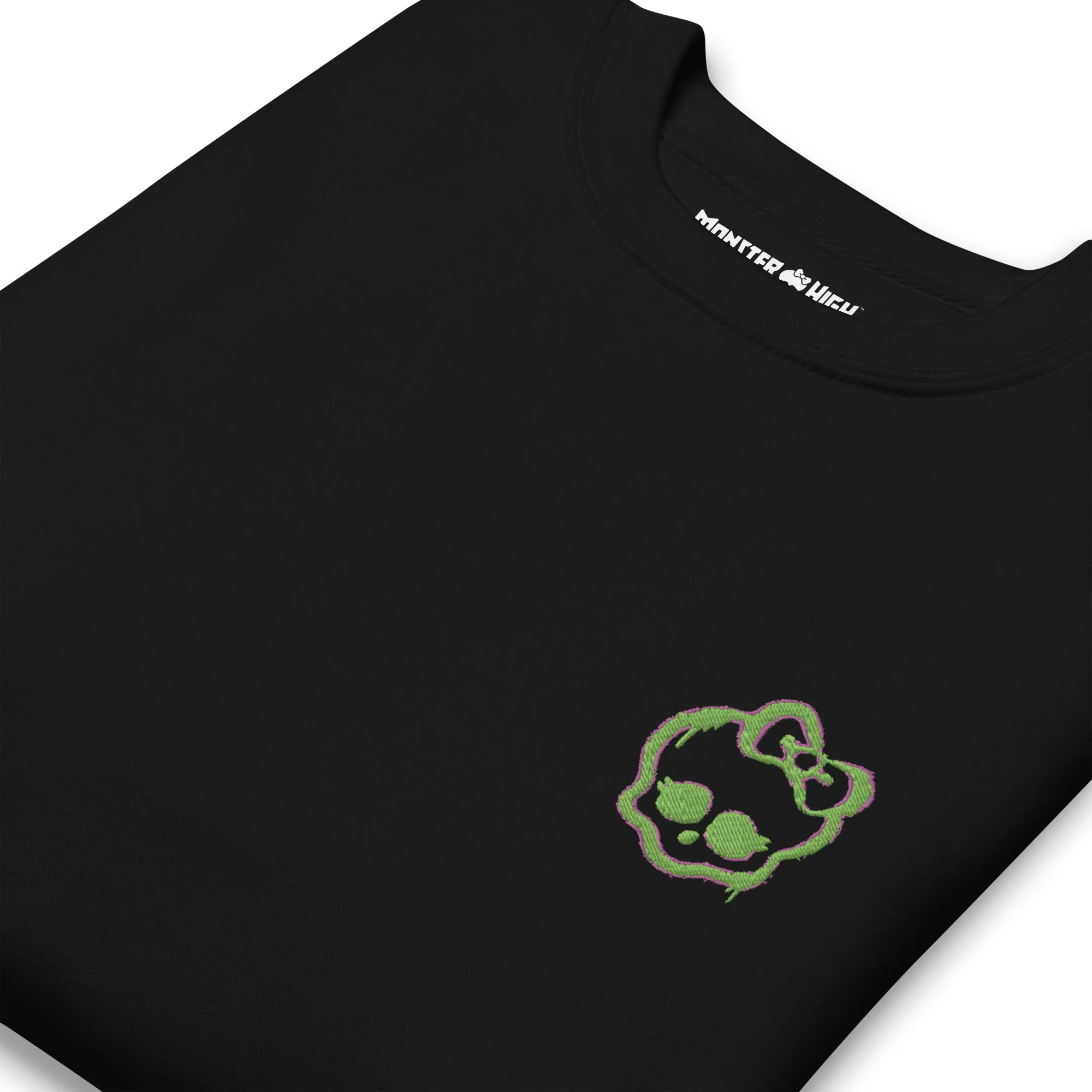 Mattel Creations Monster High Lunar Glow Logo Embroidered Black Sweatshirt