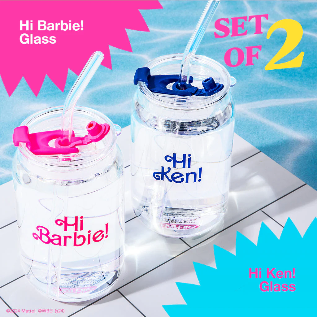 Mattel Creations Barbie™ the Movie X Dragon Glassware® Hi Barbie! Hi Ken! Drinking Glasses