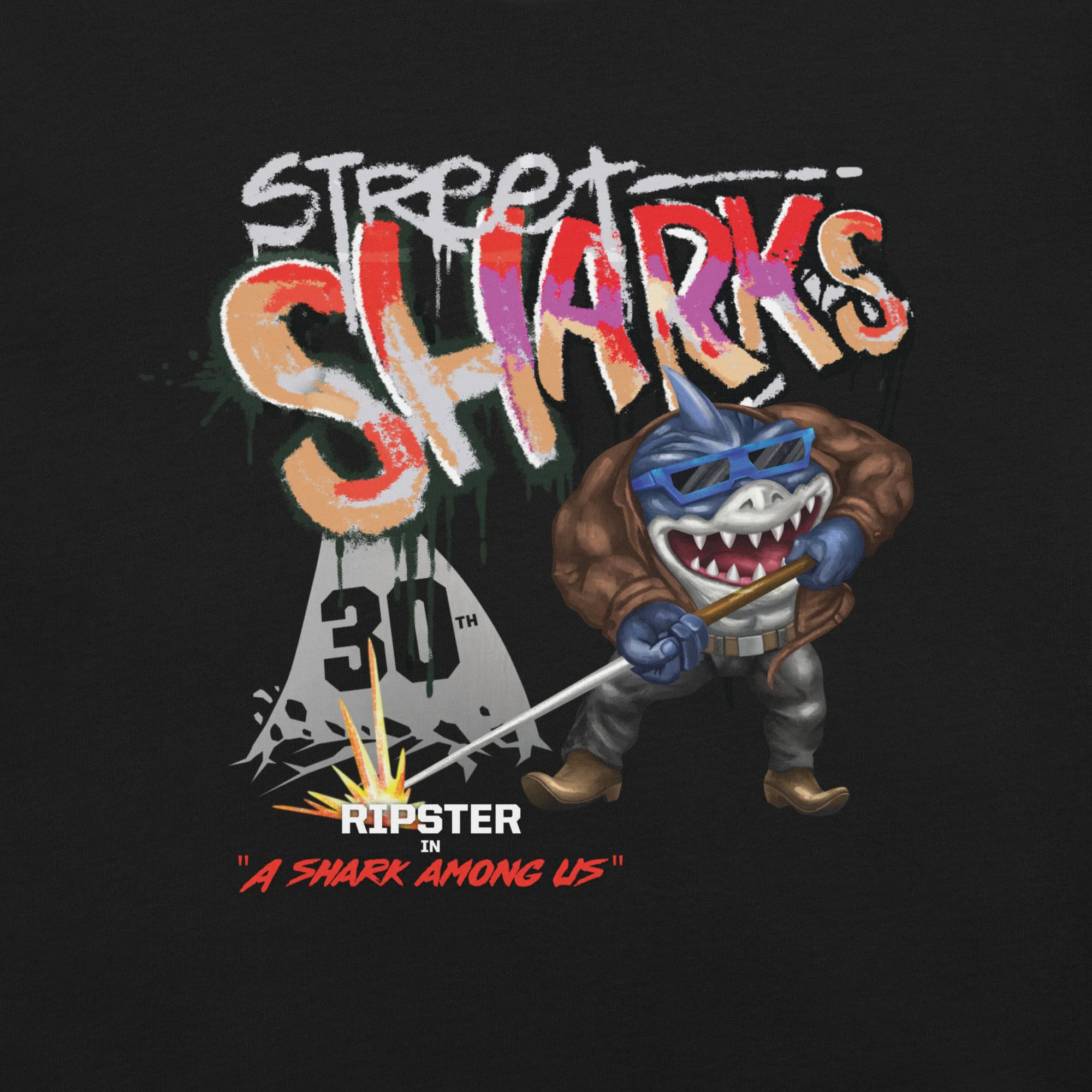 Mattel Creations Street Sharks 30th Anniversary Ripster T-Shirt