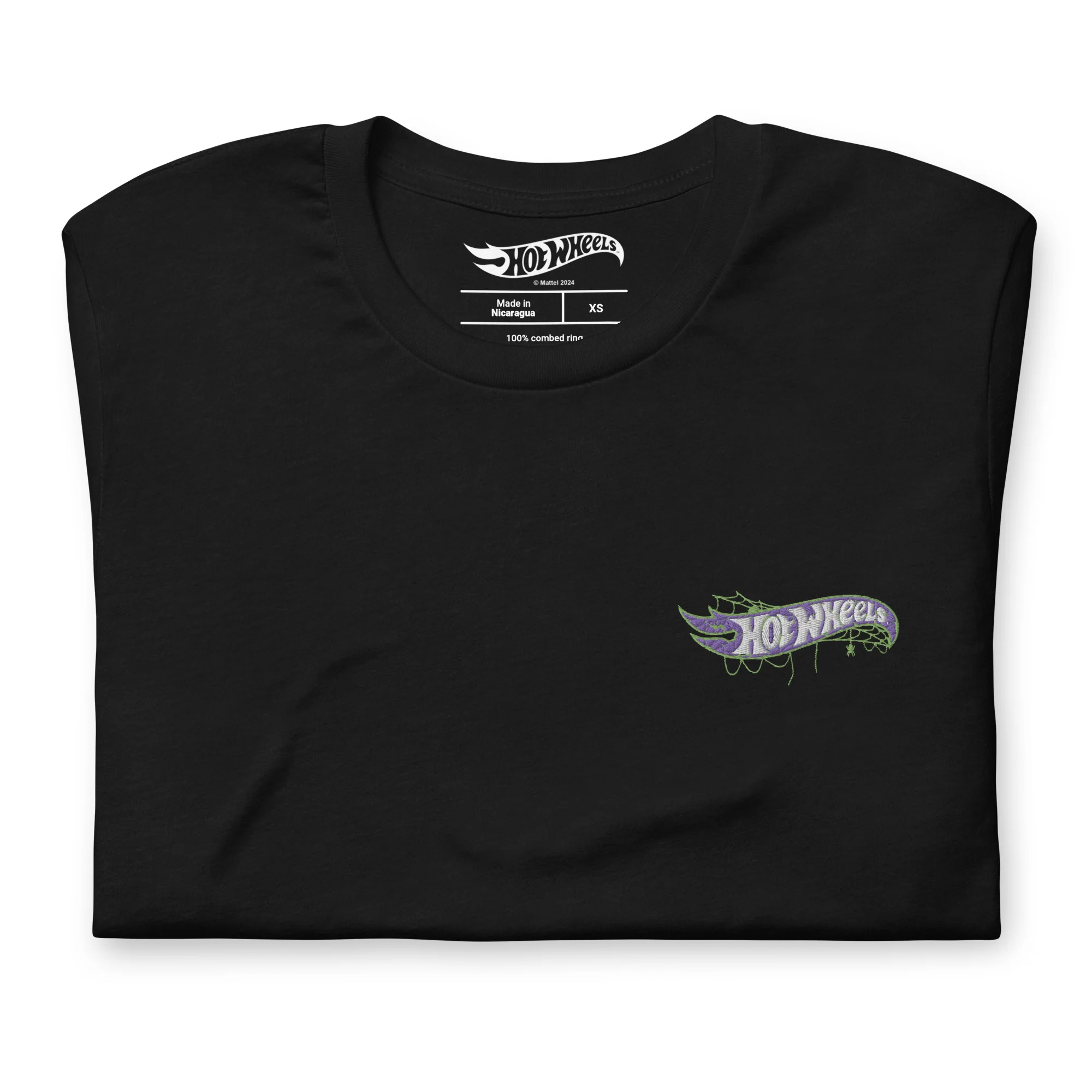 Mattel Creations Hot Wheels Spiderweb Logo Embroidered T-shirt