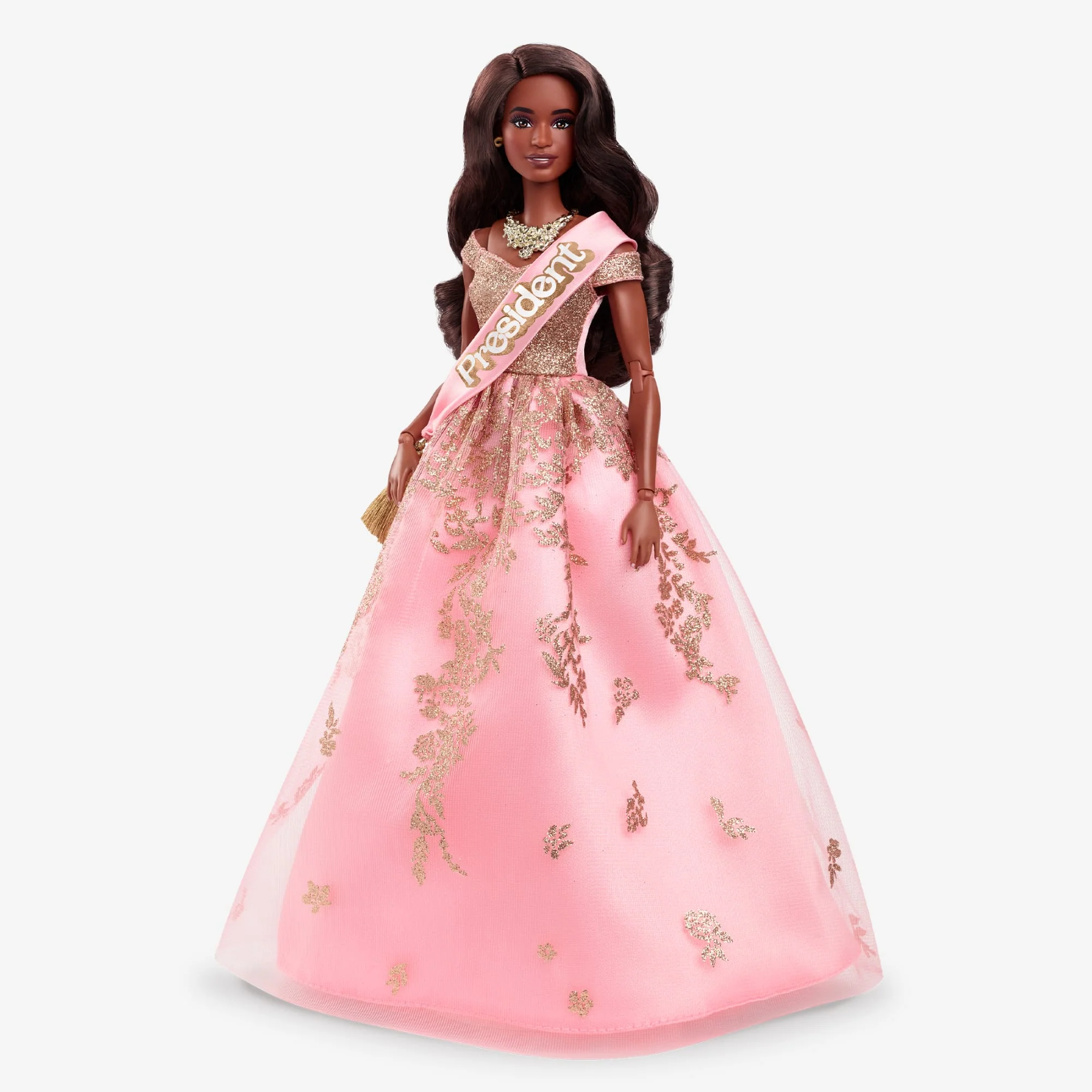 Mattel Creations President Barbie in Pink and Gold Dress – Barbie The Movie