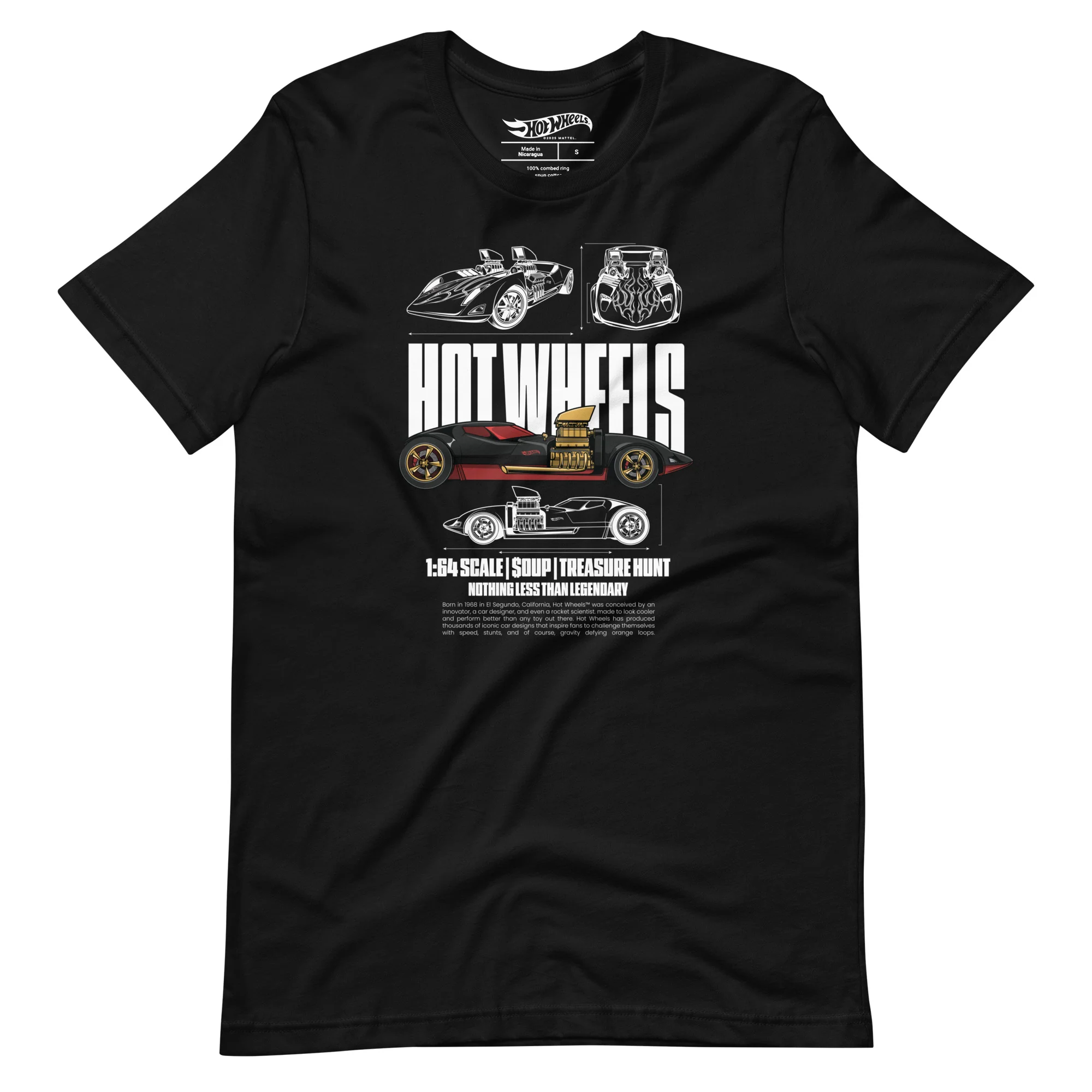 Mattel Creations Hot Wheels Nothing Less than Legendary Black T-Shirt