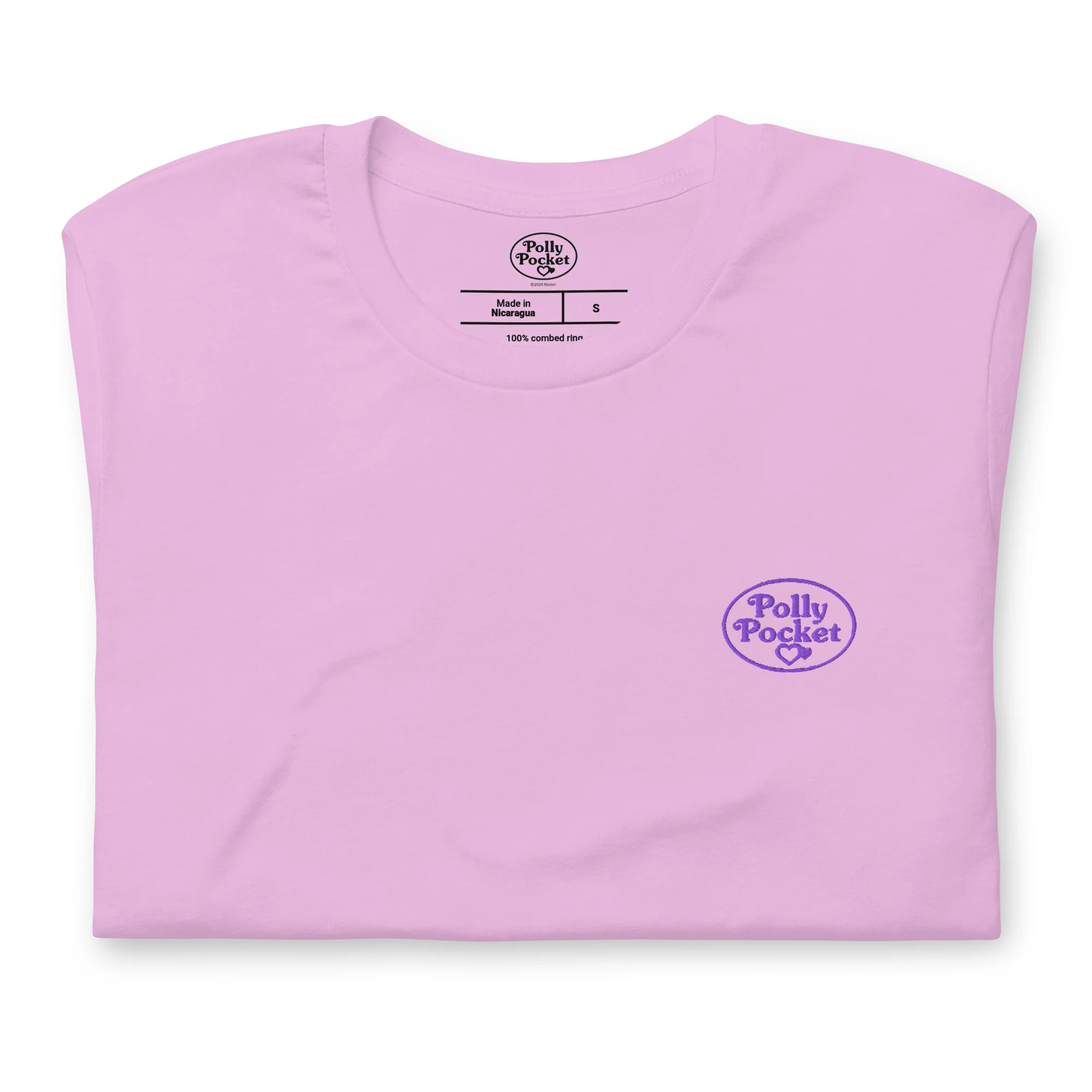Mattel Creations Polly Pocket Icons Embroidered Pink T-Shirt