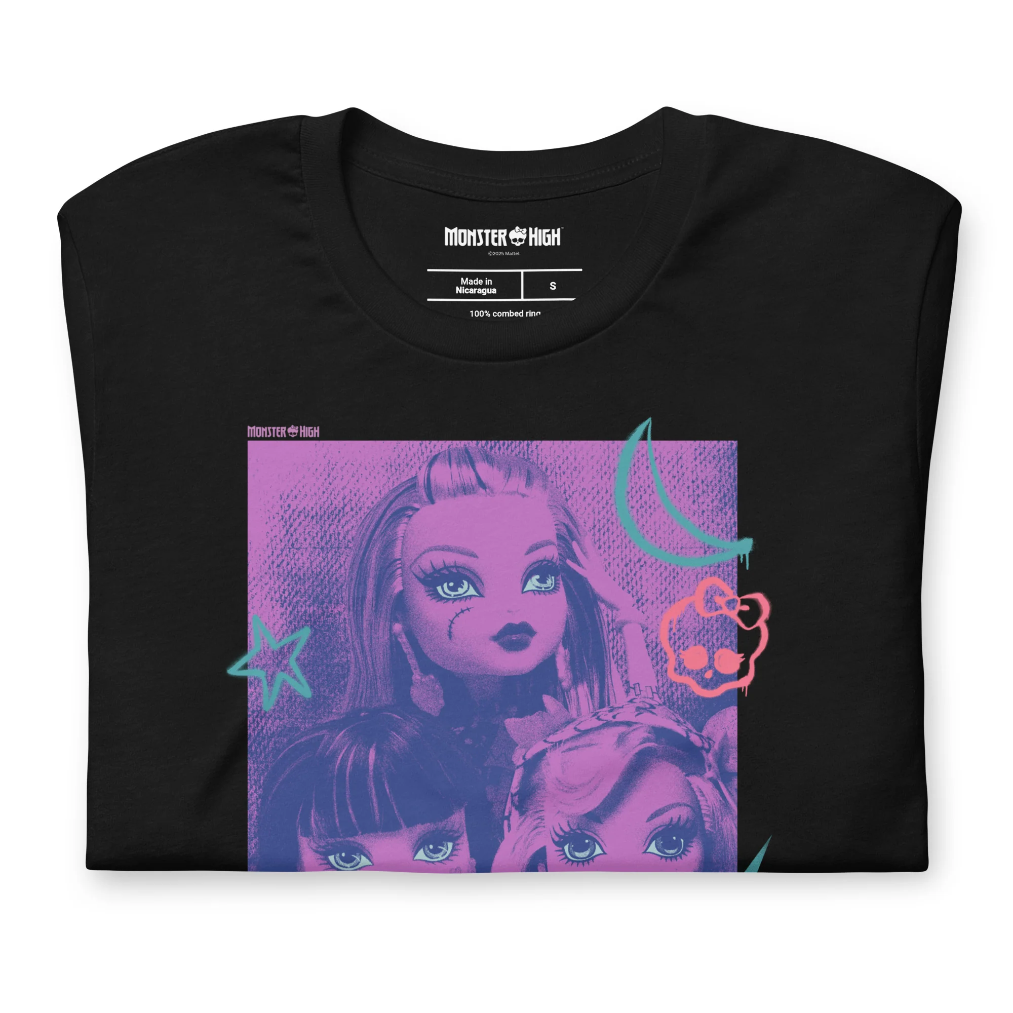 Mattel Creations Monster High Lunar Glow Black T-Shirt