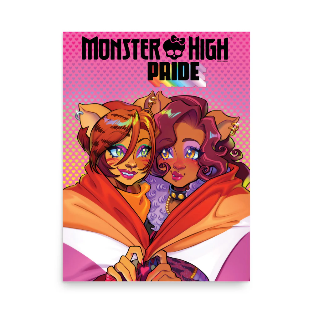 Mattel Creations Monster High Pride Toralei & Clawdeen Pink Poster