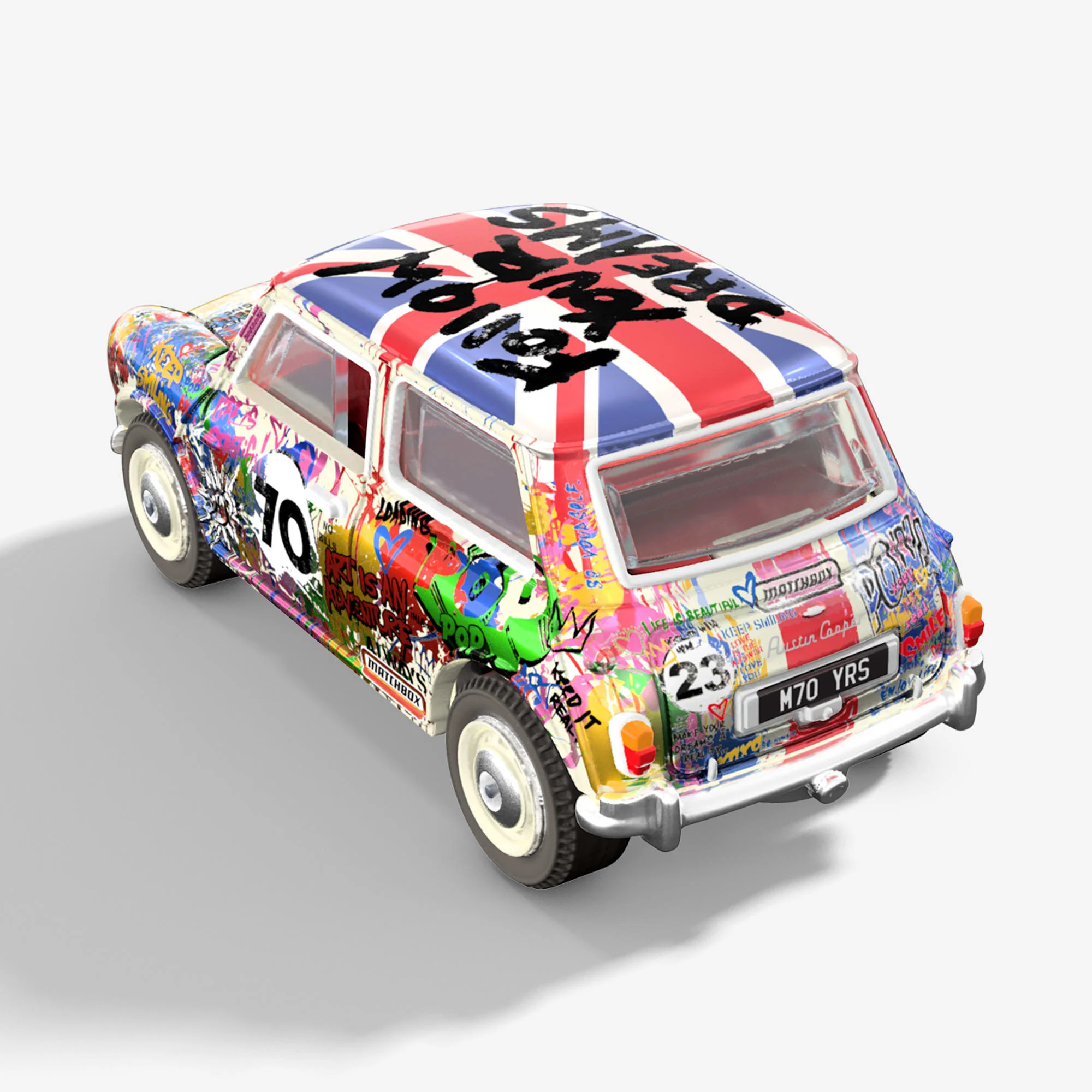 Mattel Creations Matchbox x Mr Brainwash 1964 Austin Mini Cooper S