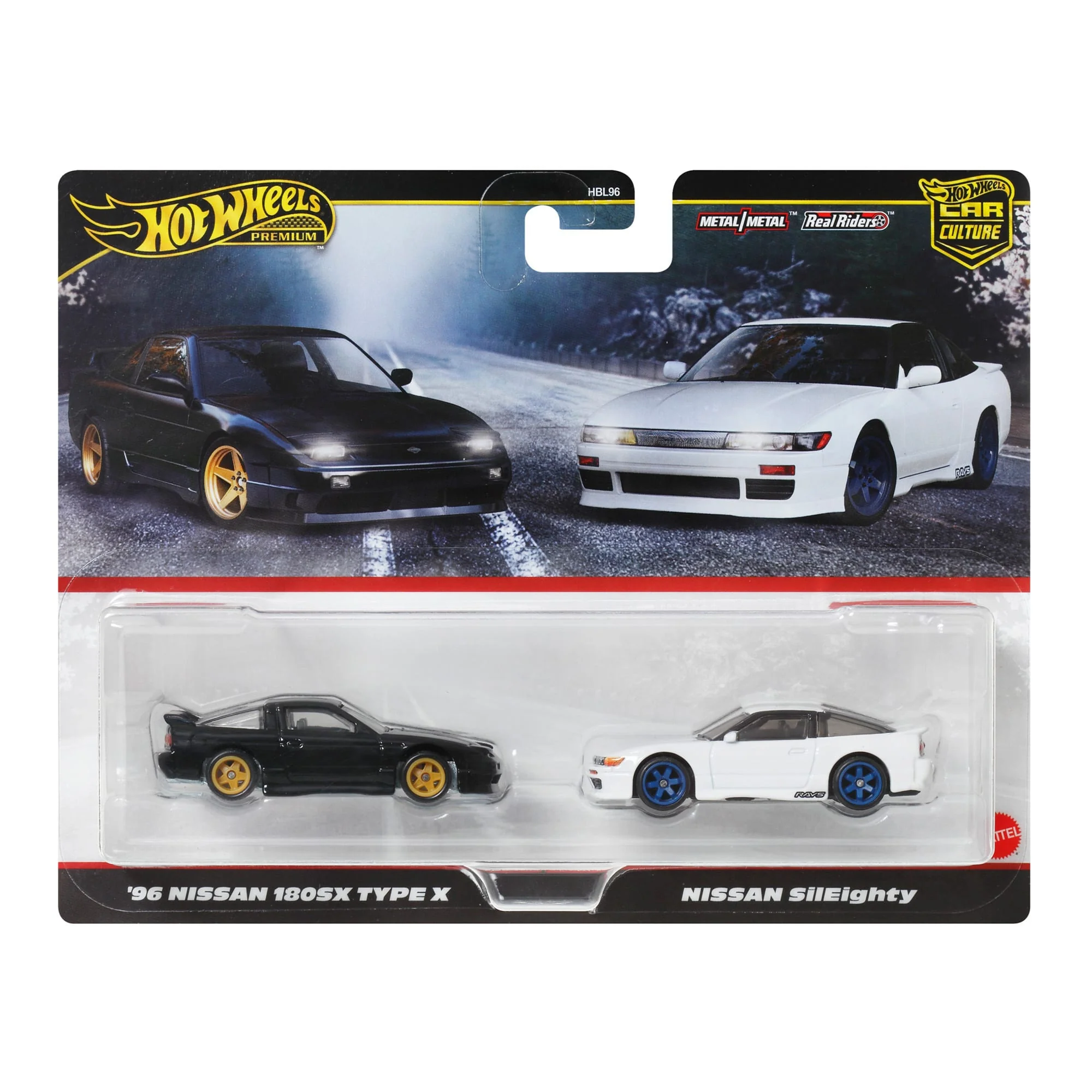 Mattel Creations Hot Wheels Premium Car Culture 2-Pack '96 NISSAN 180SX TYPE X & NISSAN SilEighty