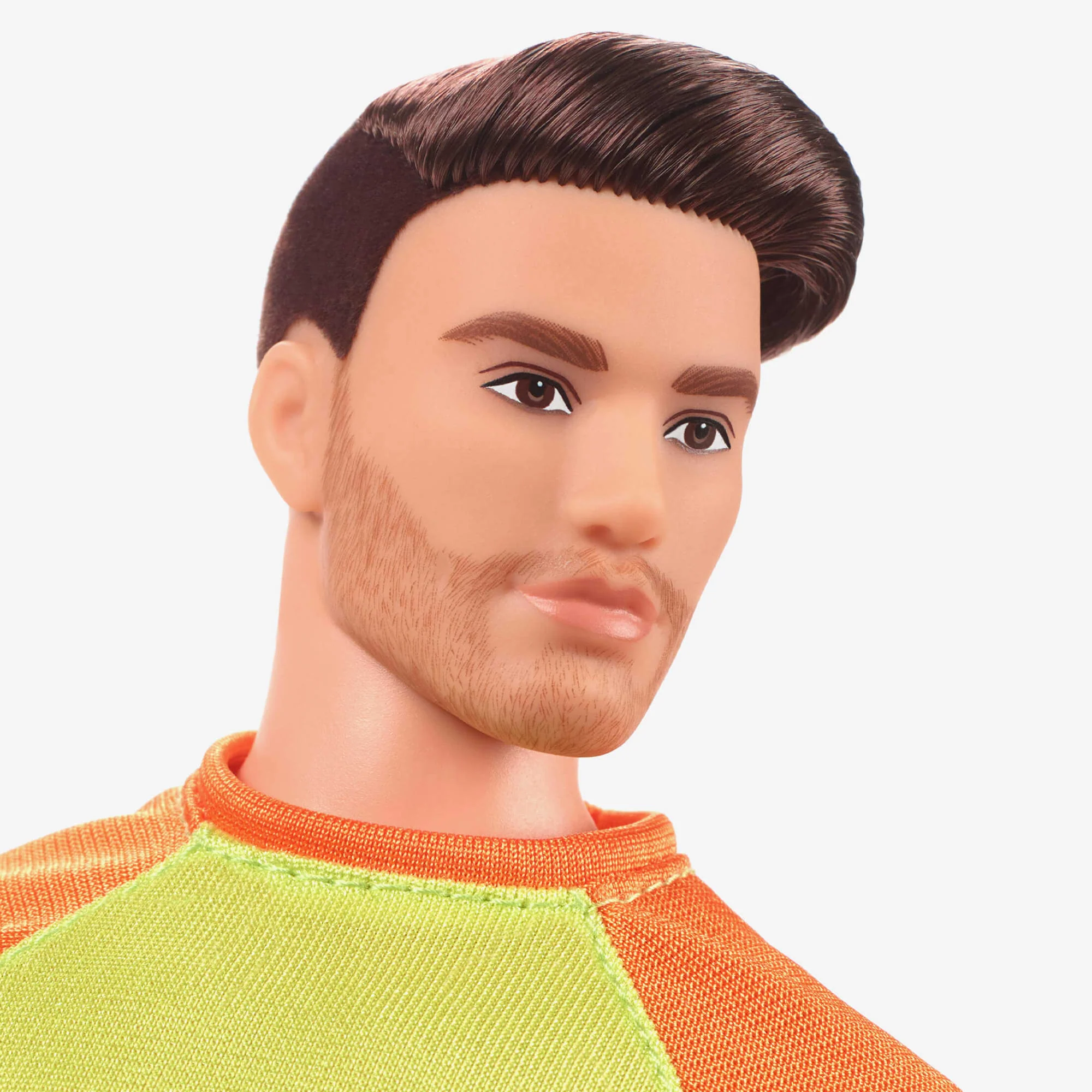 Mattel Creations Barbie Looks Ken Doll (Buff Body, Curly Brunette Hair)