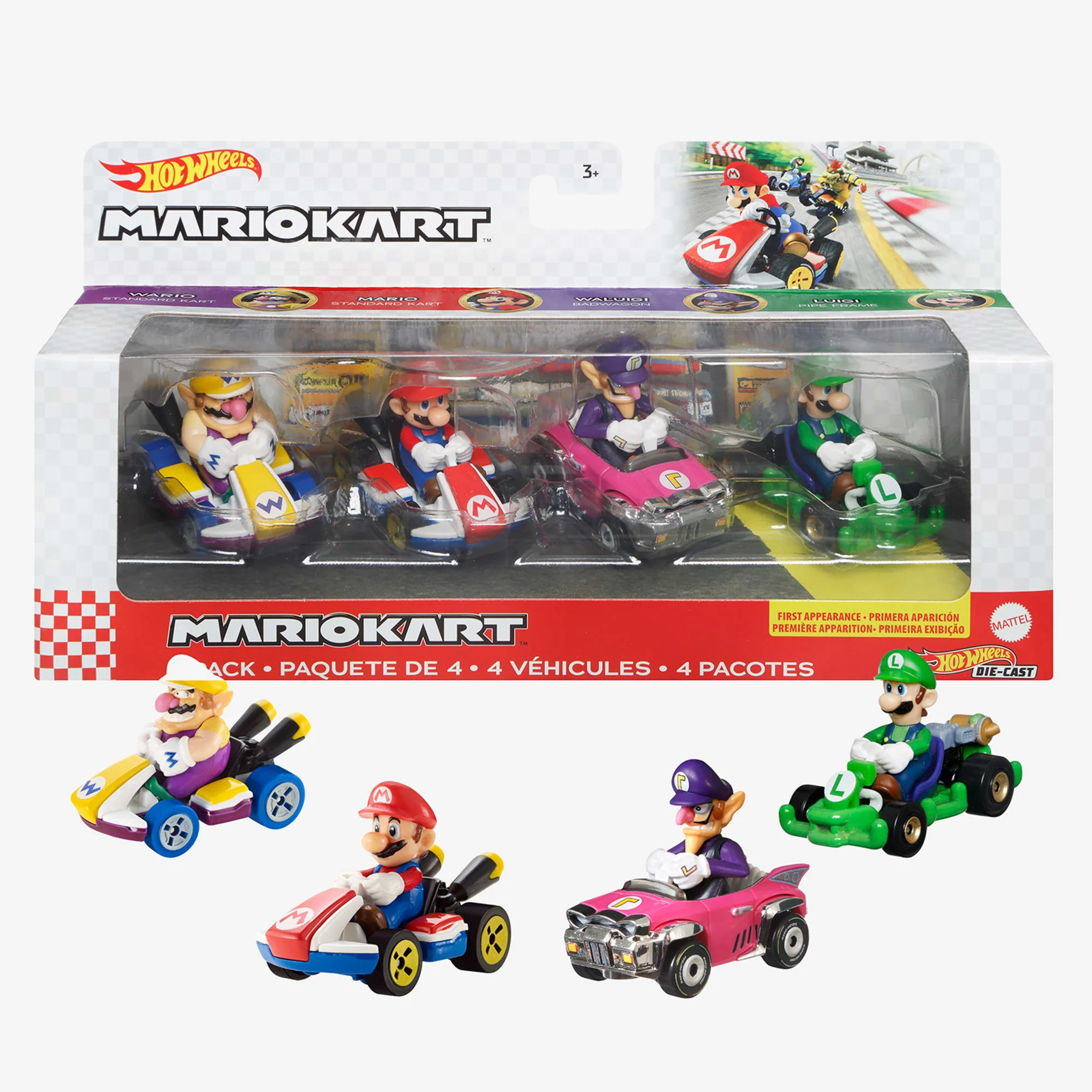 Mattel Creations Hot Wheels Mario Kart Vehicles 4-Pack