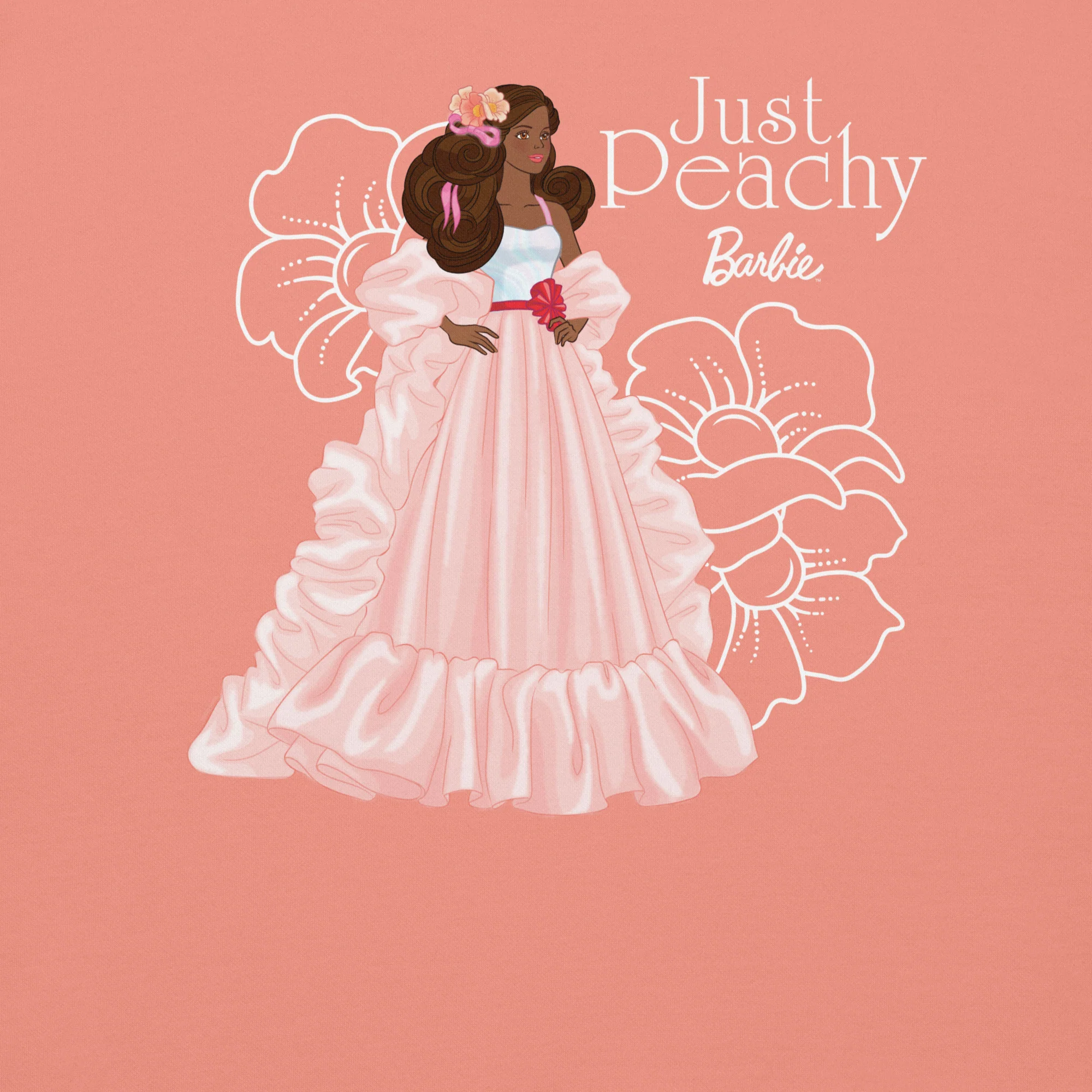 Mattel Creations Barbie Peaches 'n Cream Embroidered Peach Sweatshirt
