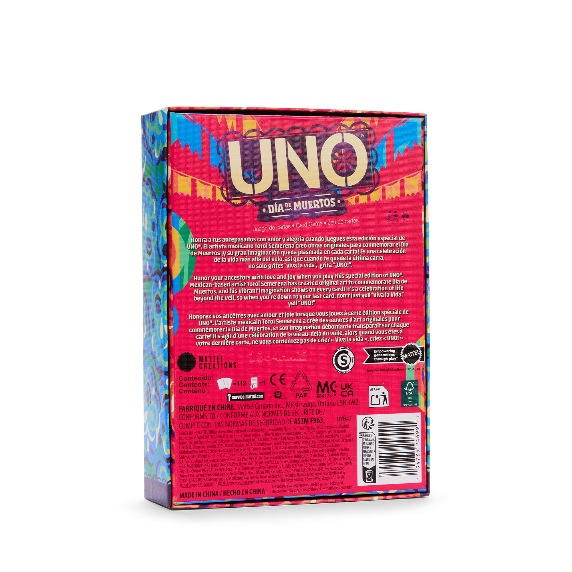 Mattel Creations UNO Canvas Día de Muertos Card Game