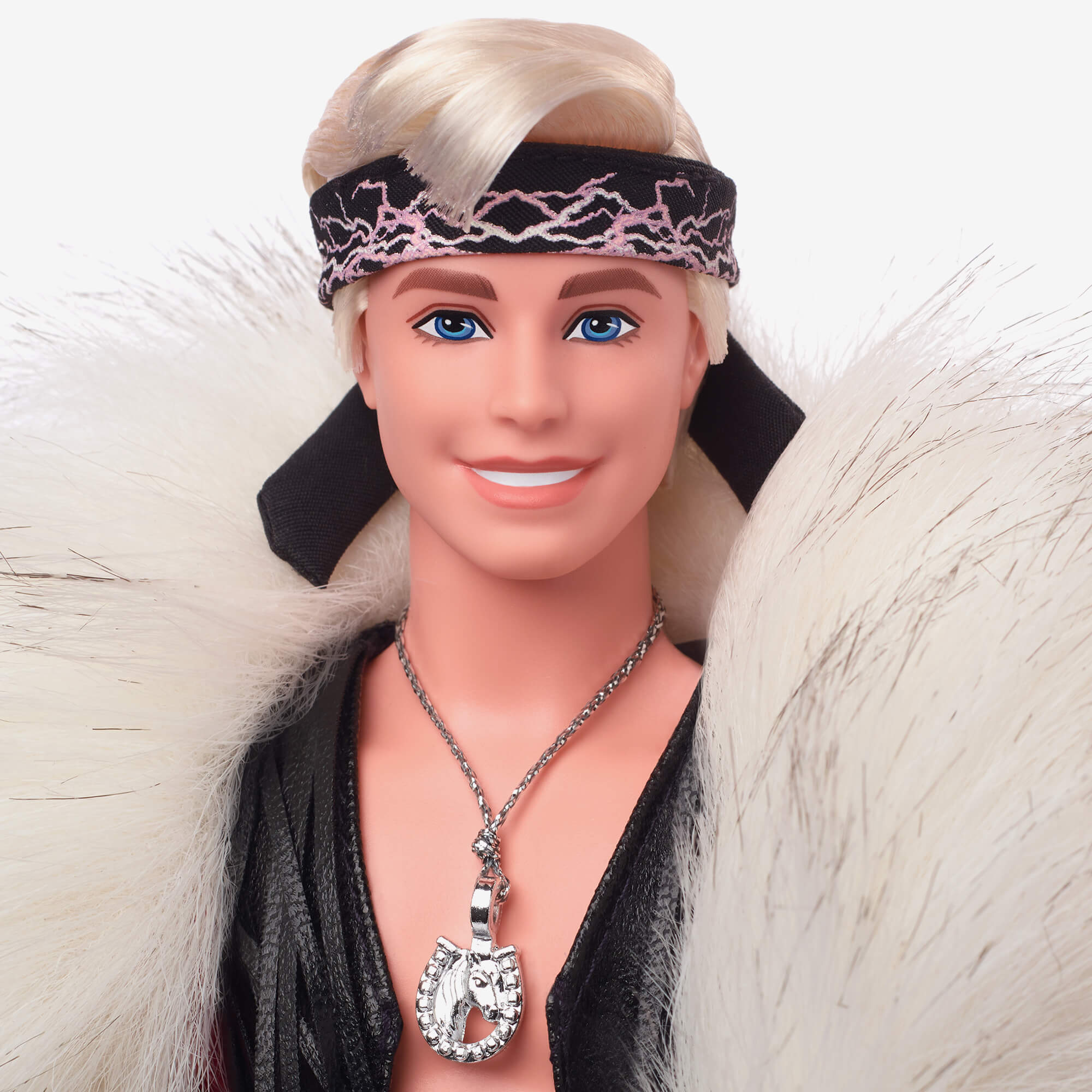 Mattel Creations Ken Doll in Faux Fur Coat and Black Fringe Vest – Barbie The Movie