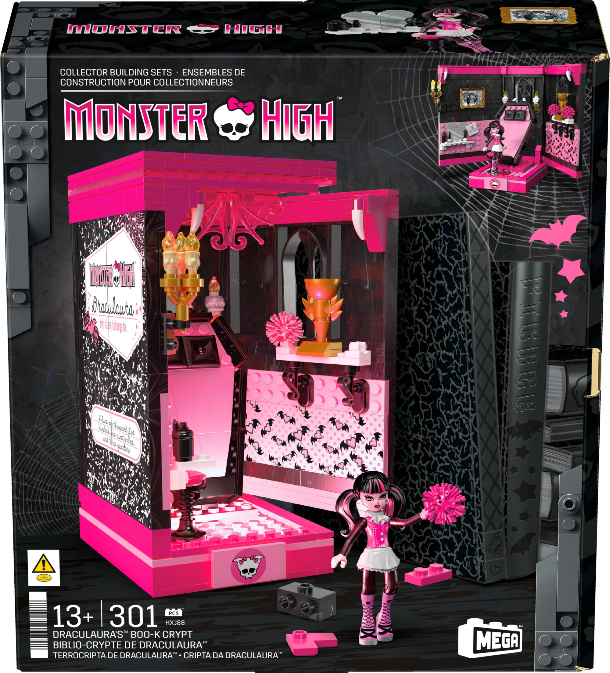 Mattel Creations MEGA Monster High Draculaura's Boo-k Crypt Building Toy Kit