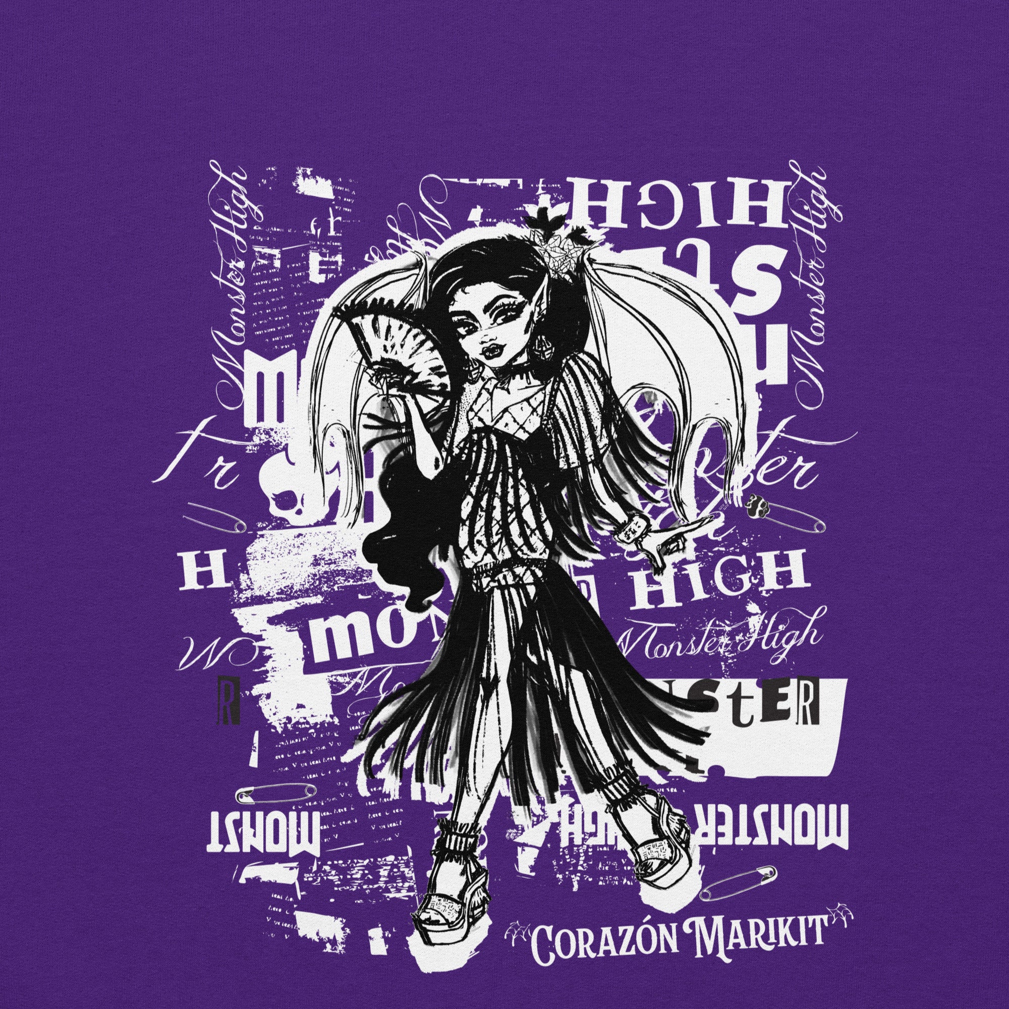 Mattel Creations Monster High Corazon Marikit Purple Sweatshirt