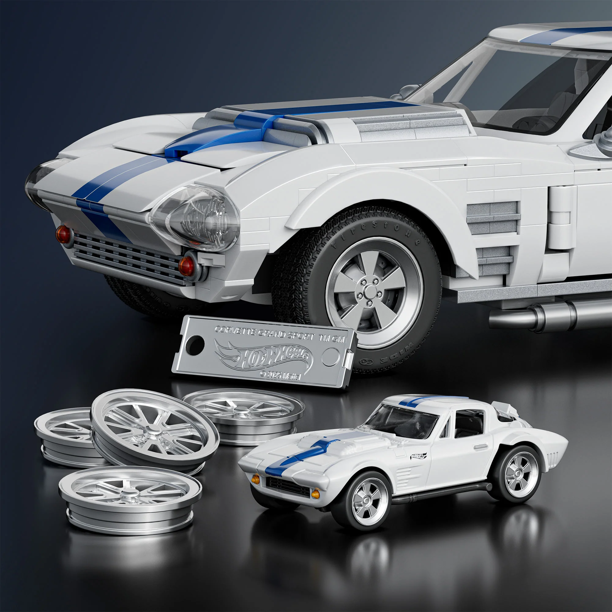 Mattel Creations Mattel Brick Shop Hot Wheels Corvette Grand Sport Building Set