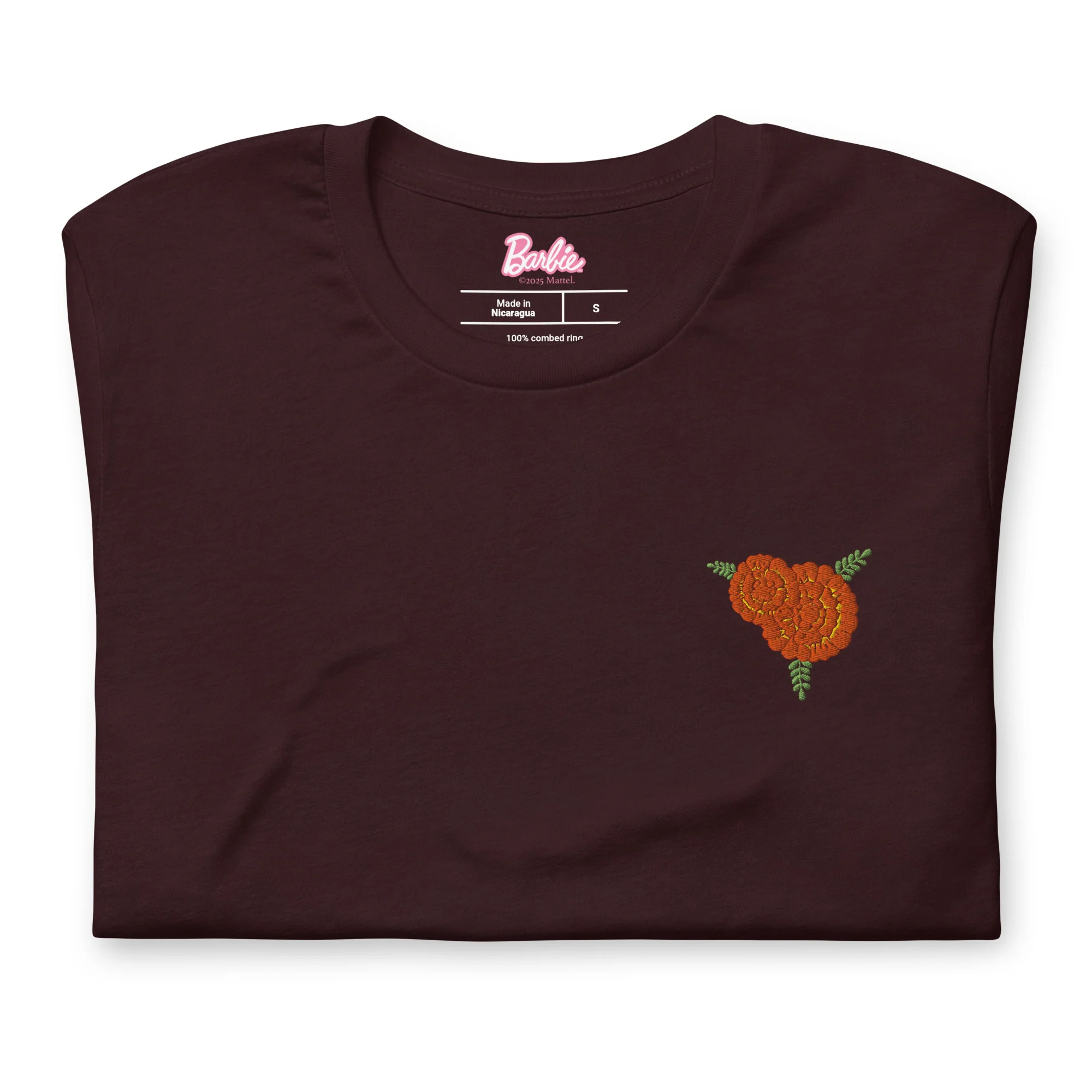 Mattel Creations Barbie Día de Muertos Ken Embroidered Oxblood T-Shirt