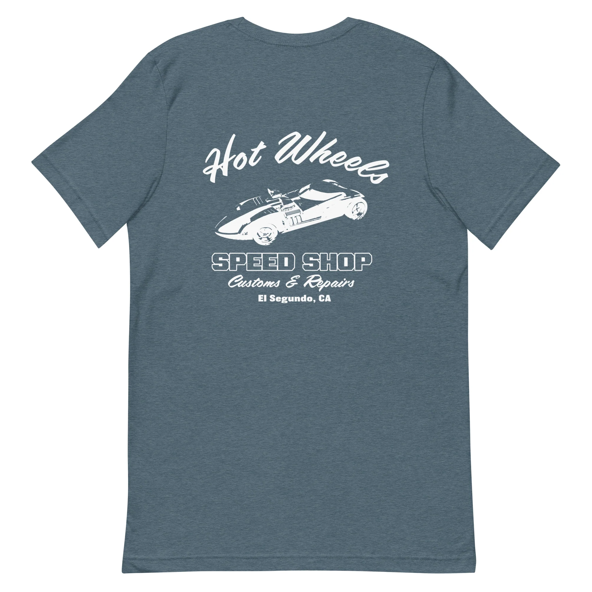 Mattel Creations Hot Wheels Speed Shop Embroidered Blue T-Shirt