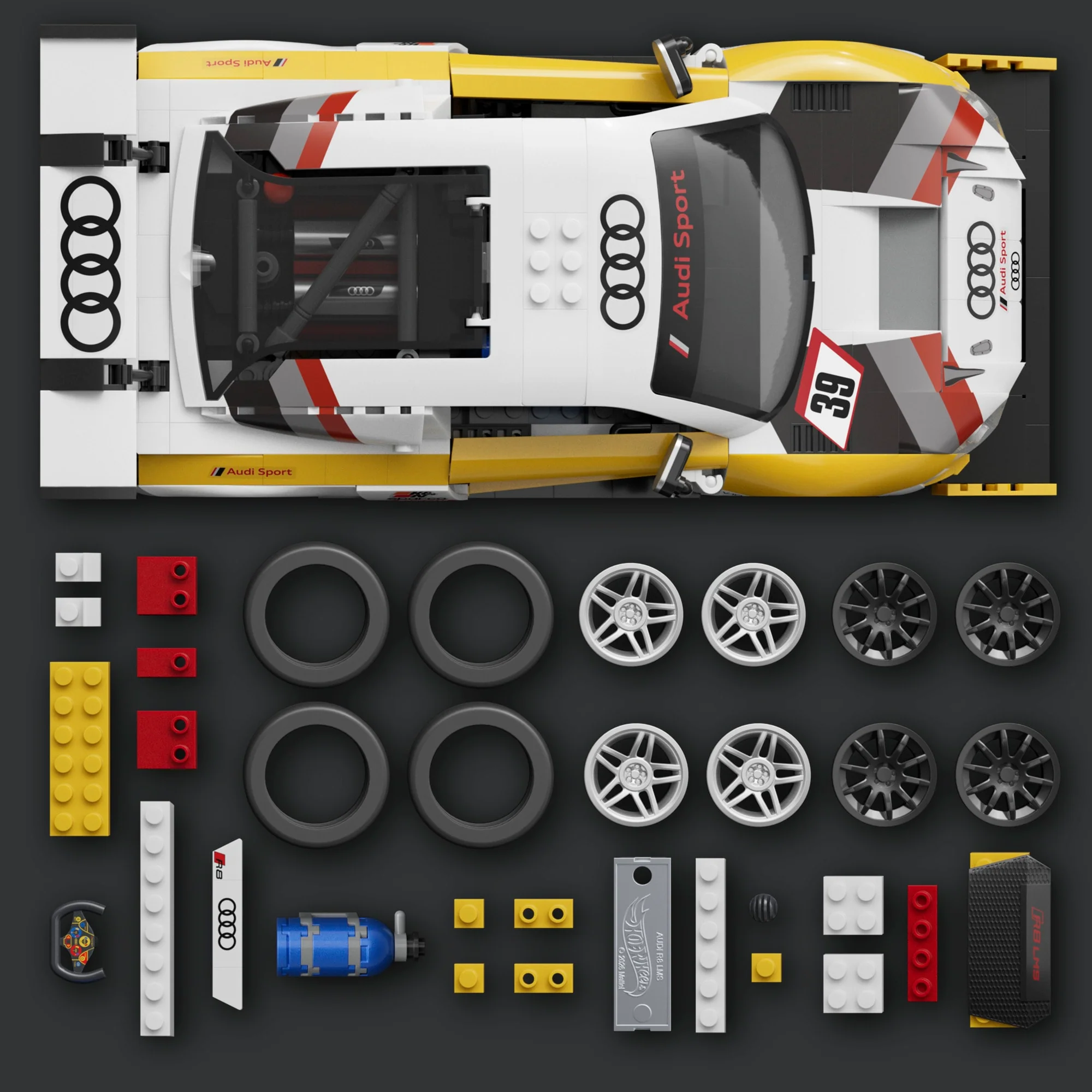 Mattel Creations Mattel Brick Shop Hot Wheels '15 Audi R8 LMS Building Toy Kit