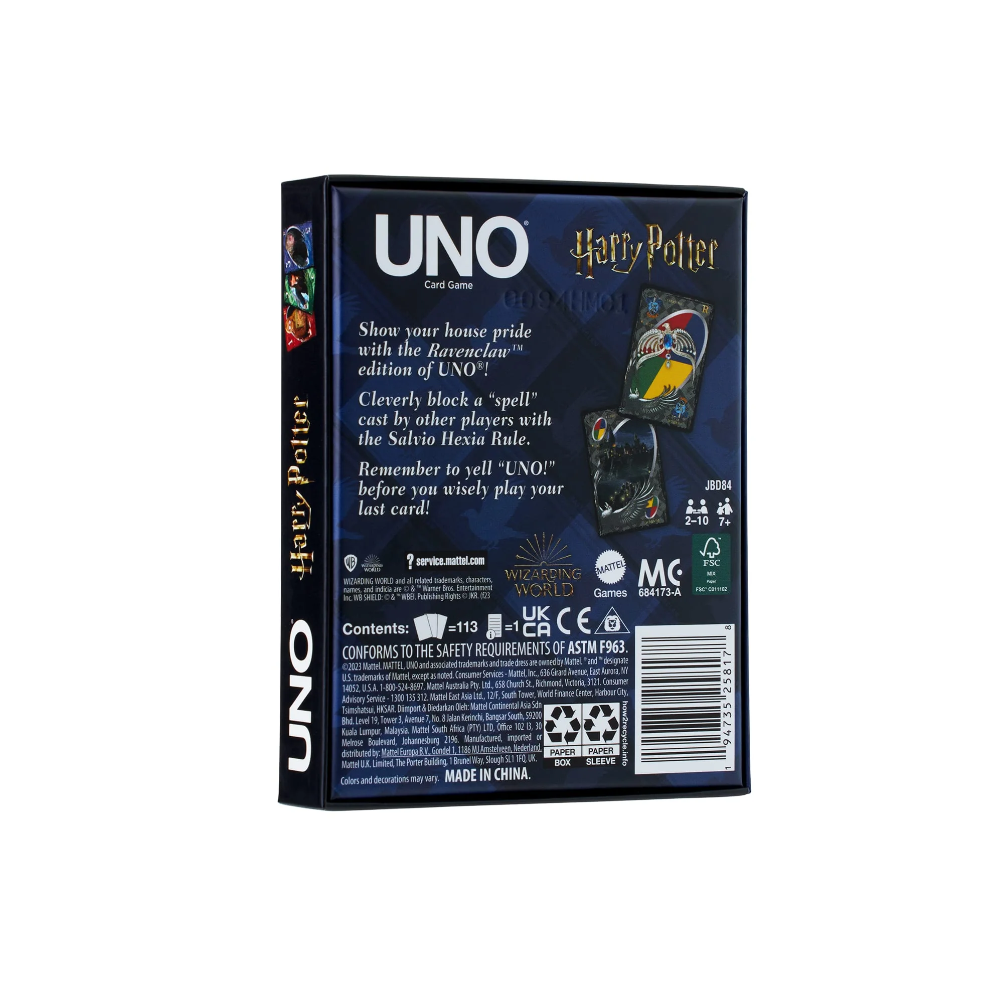 Mattel Creations UNO Fandom Harry Potter Ravenclaw Game Deck