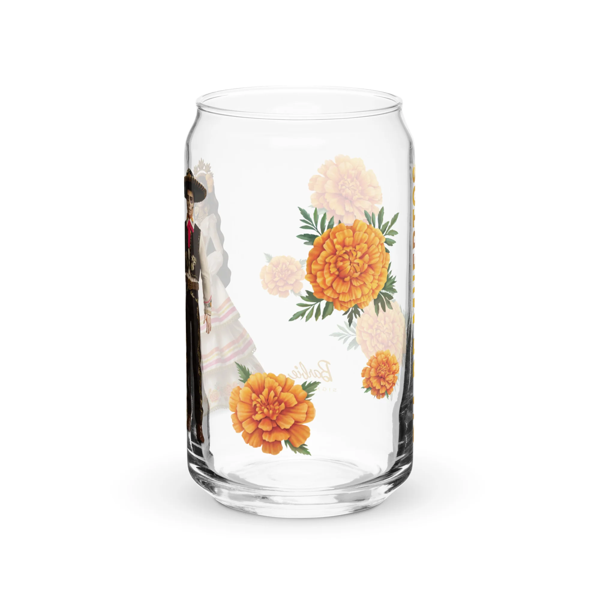 Mattel Creations Barbie Día de Muertos Marigolds Clear Glass