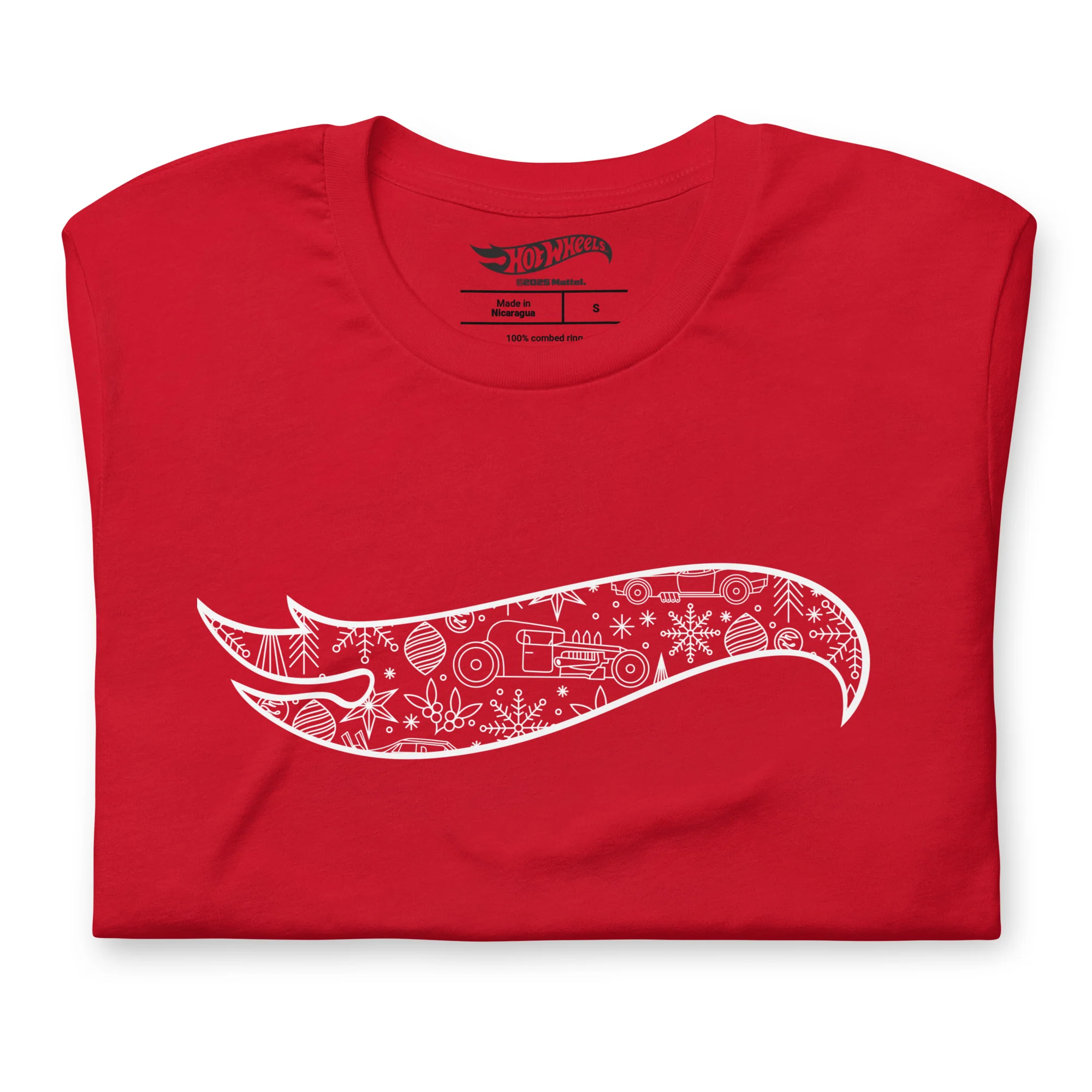 Mattel Creations Hot Wheels Holiday Flame Red T-shirt