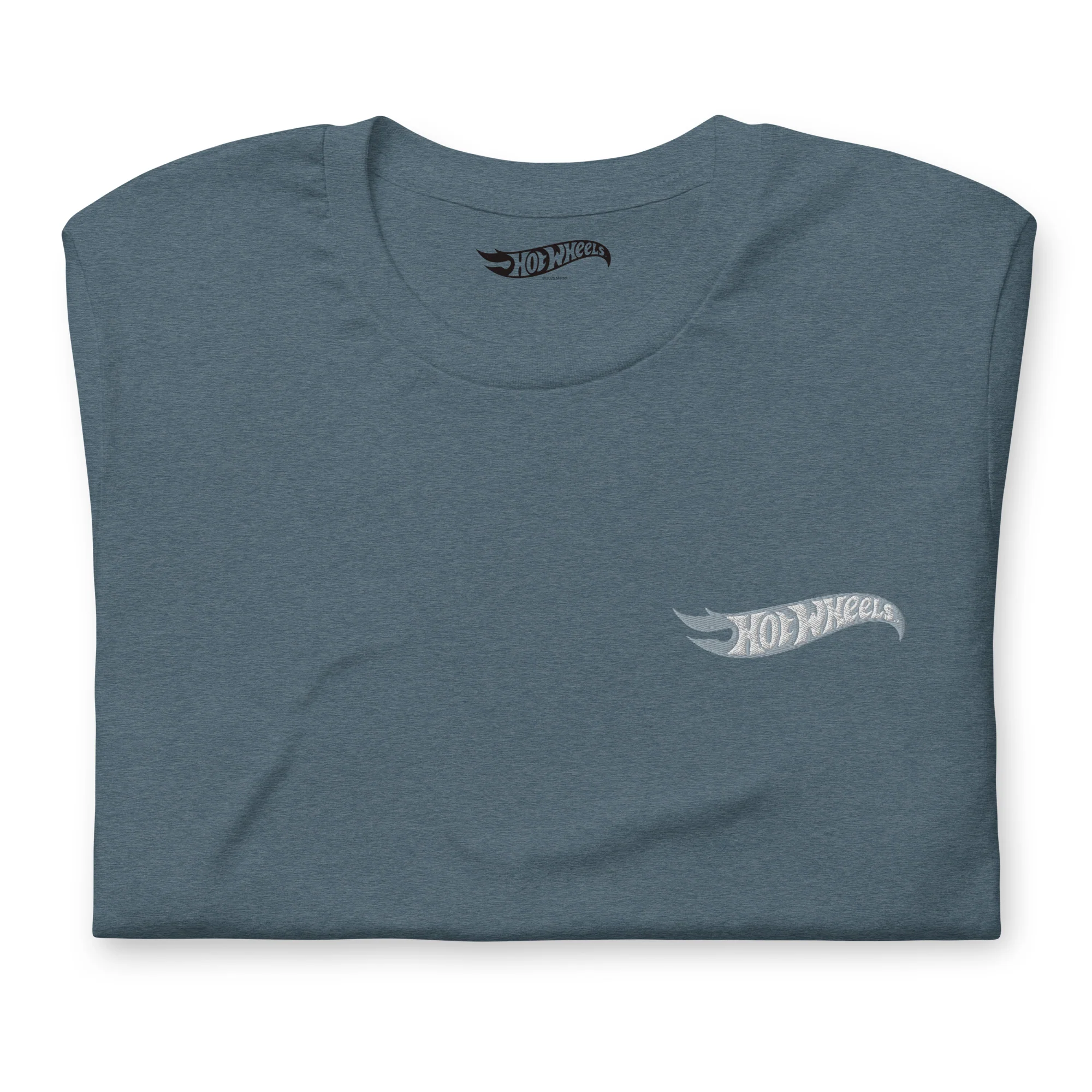 Mattel Creations Hot Wheels Speed Shop Embroidered Blue T-Shirt