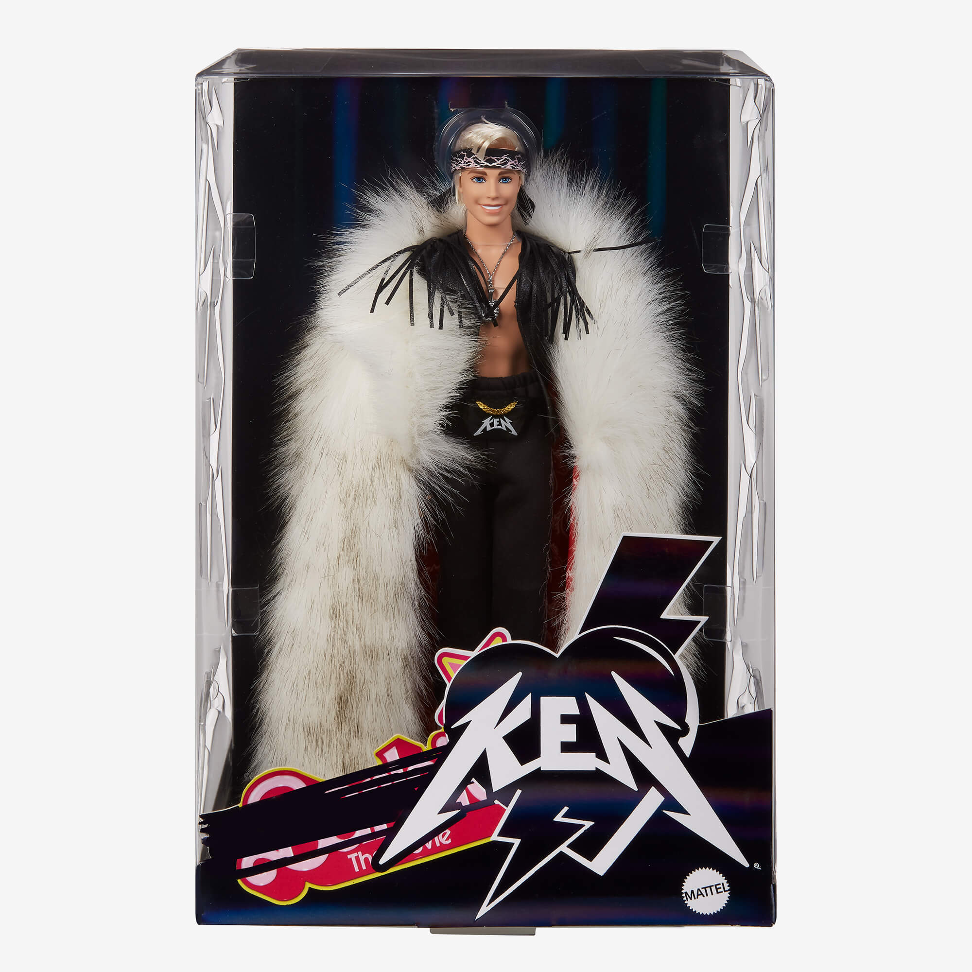 Mattel Creations Ken Doll in Faux Fur Coat and Black Fringe Vest – Barbie The Movie