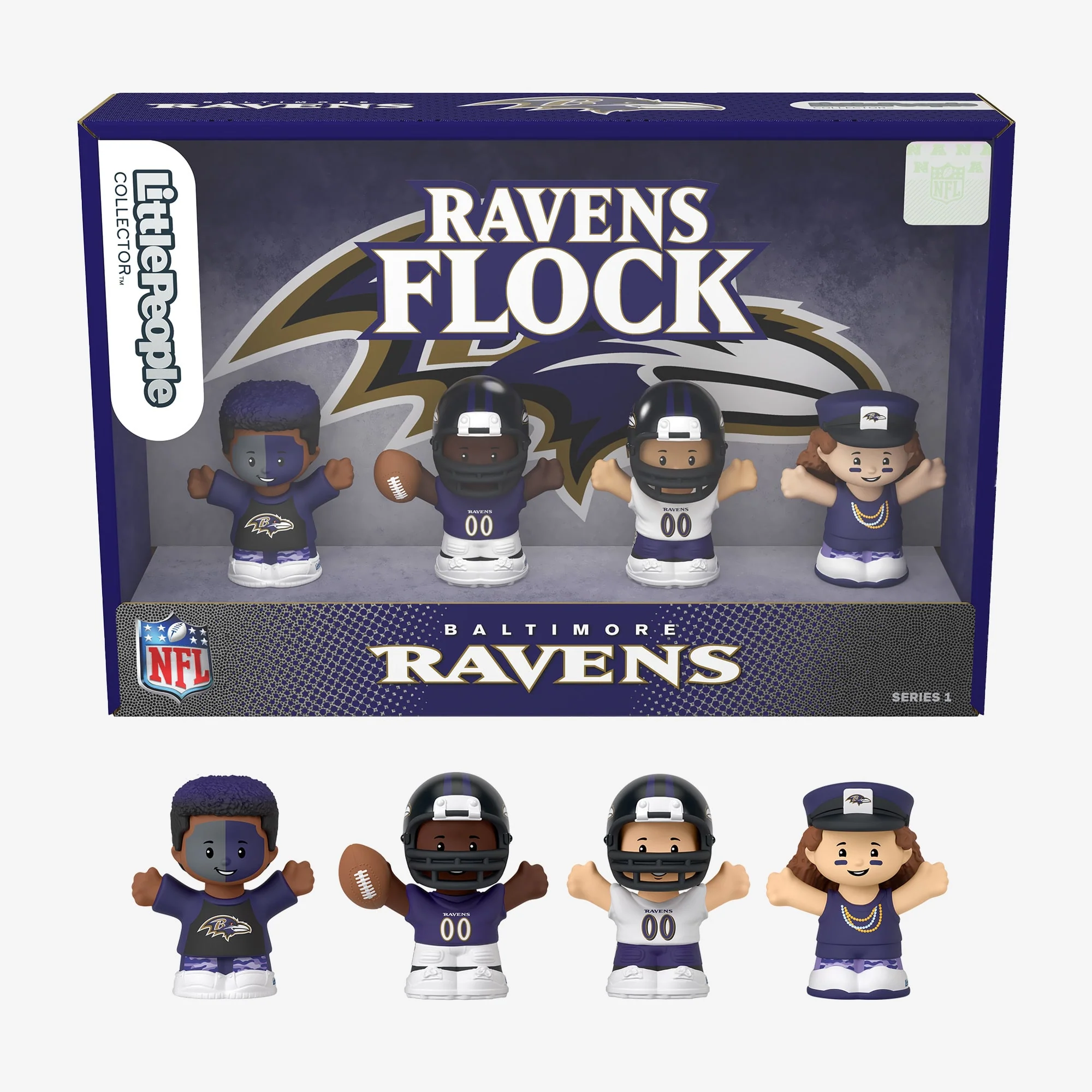 Mattel Creations Little People Collector x NFL Baltimore Ravens Set