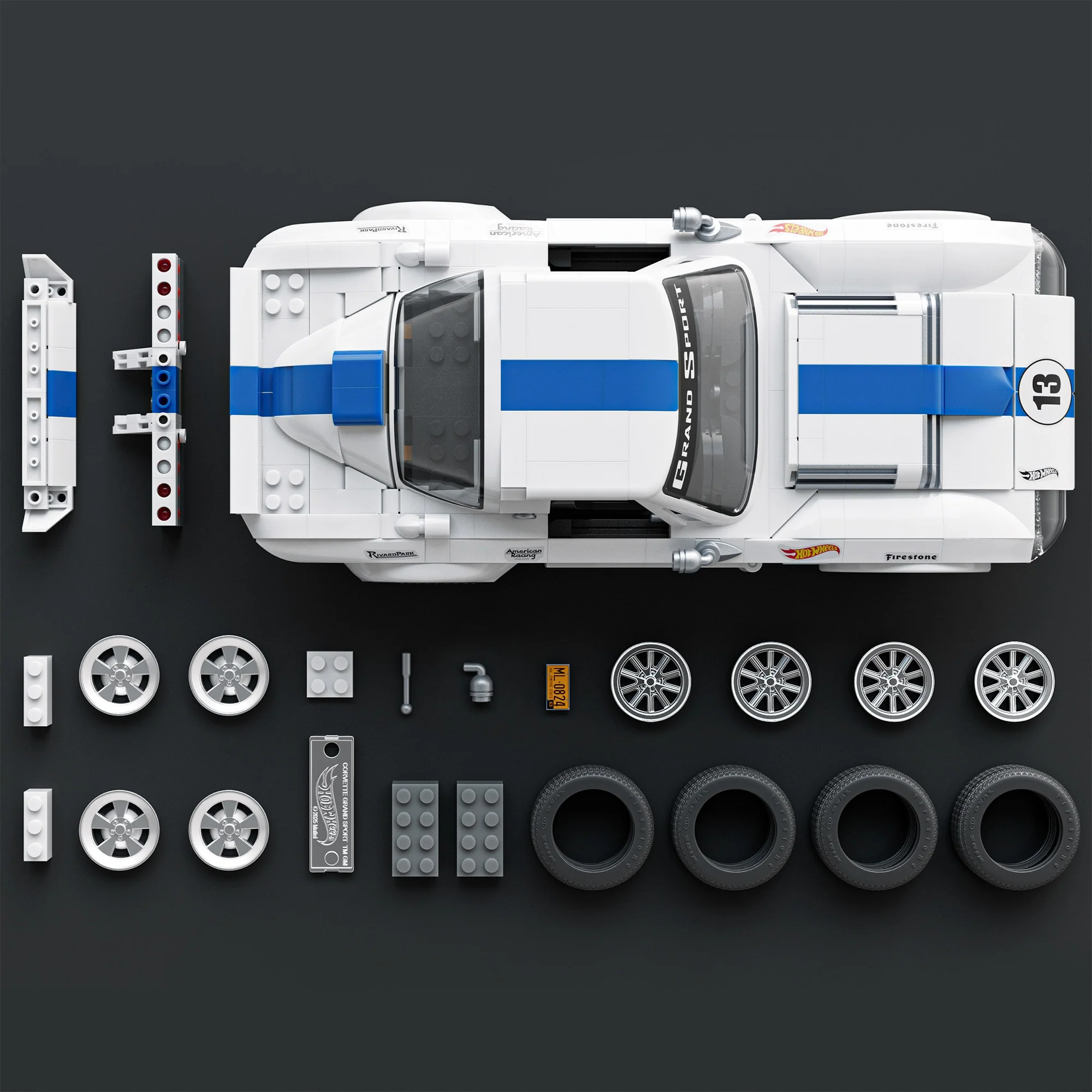 Mattel Creations Mattel Brick Shop Hot Wheels Corvette Grand Sport Building Set