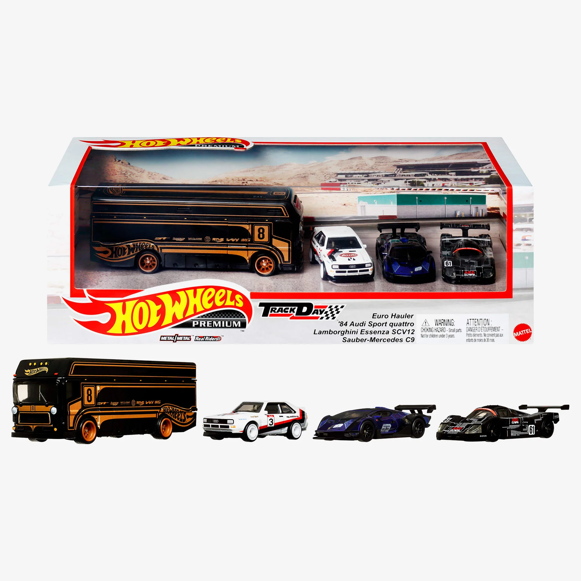 Mattel Creations Hot Wheels Premium Collector Display Sets, 3 Cars & 1 Transporter