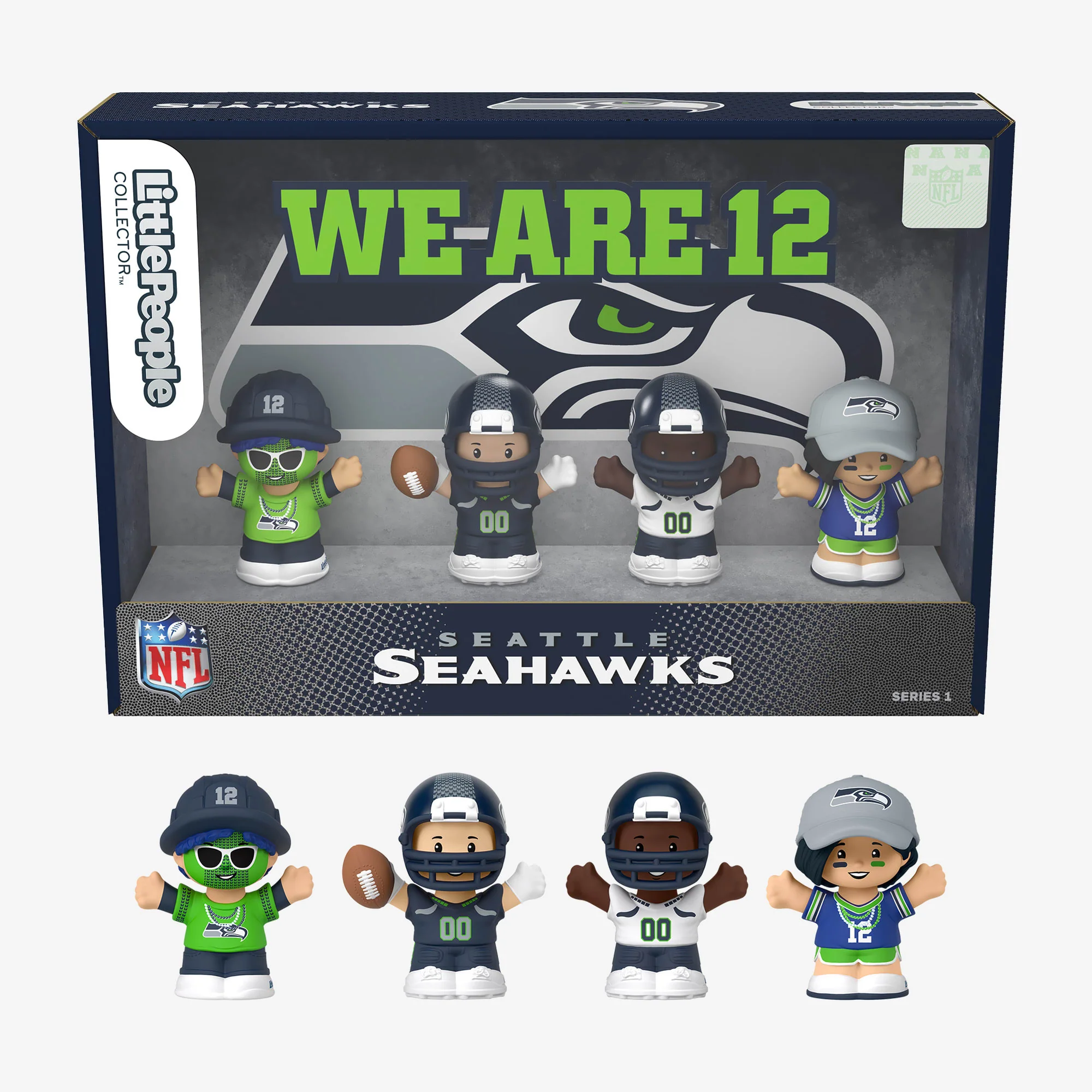 Mattel Creations Little People Collector x NFL Seattle Seahawks Set