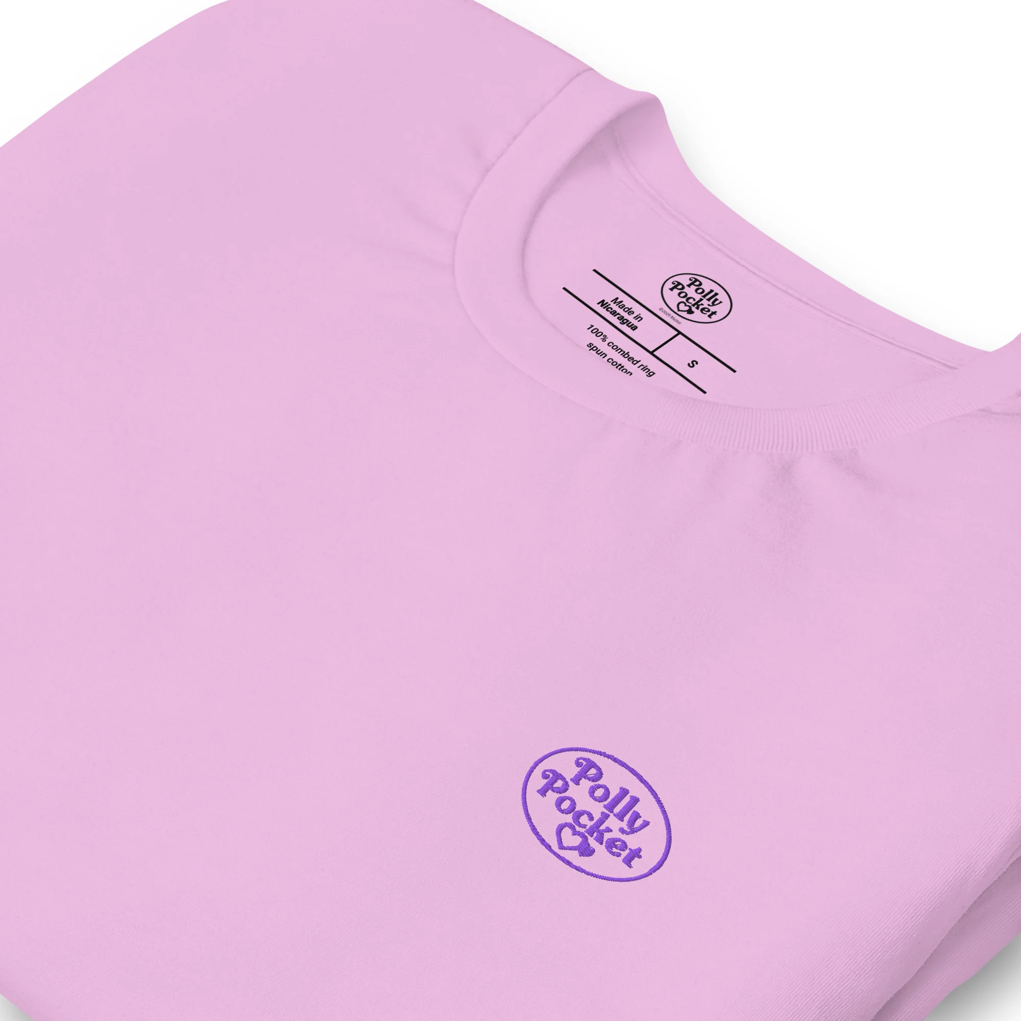 Mattel Creations Polly Pocket Icons Embroidered Pink T-Shirt