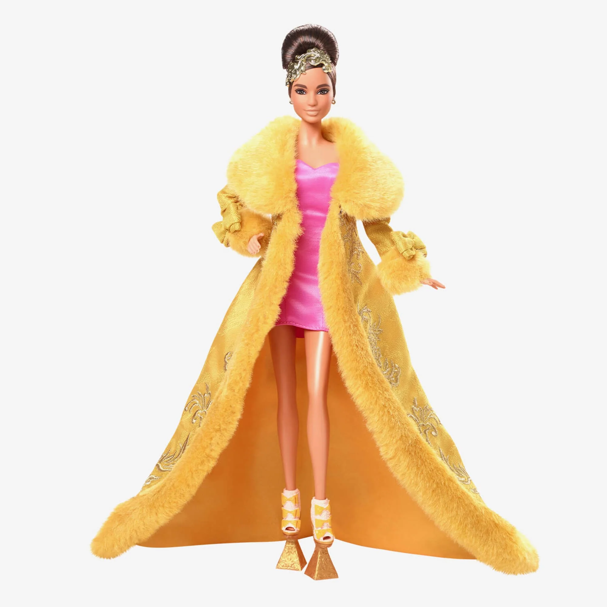 Mattel Creations Guo Pei Barbie Doll Wearing Golden-Yellow Gown