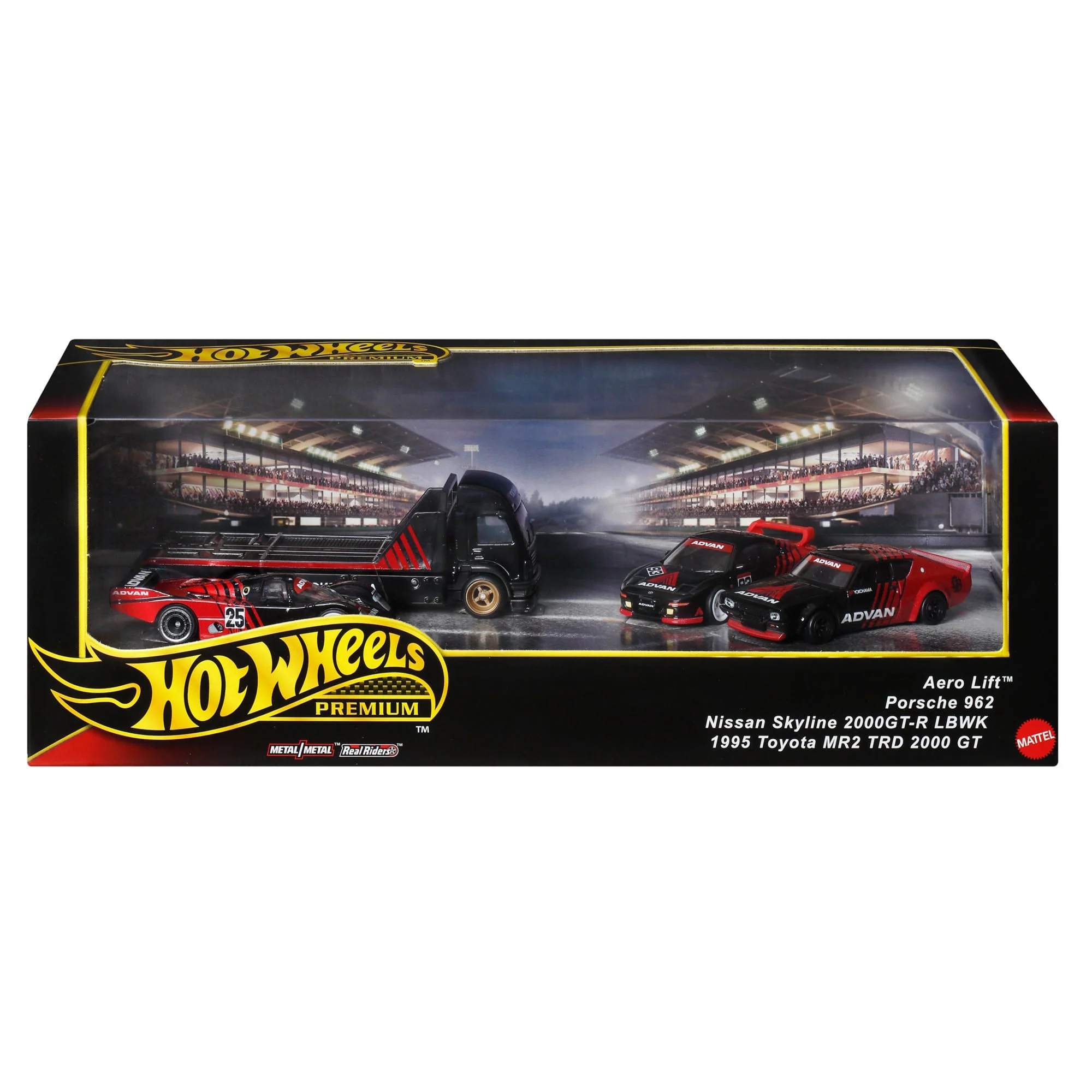 Mattel Creations Hot Wheels Premium Collector Display Sets, 3 Cars & 1 Transporter