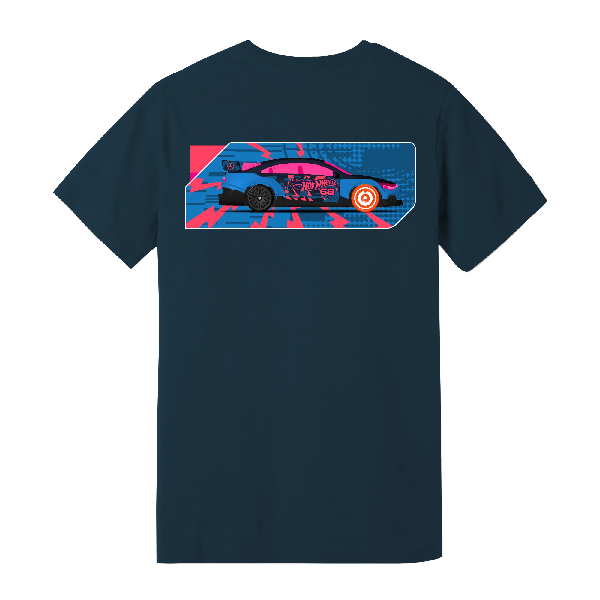 Mattel Creations Hot Wheels x Mercedes Benz Embroidered Navy T-Shirt