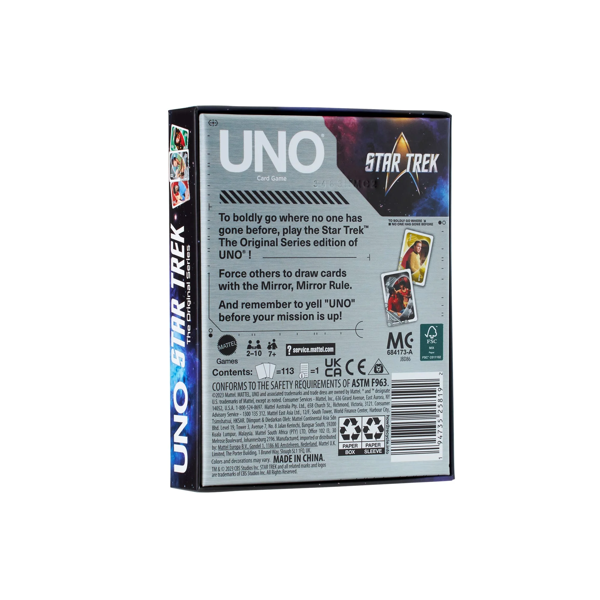 Mattel Creations UNO Fandom Star Trek: The Original Series Game Deck