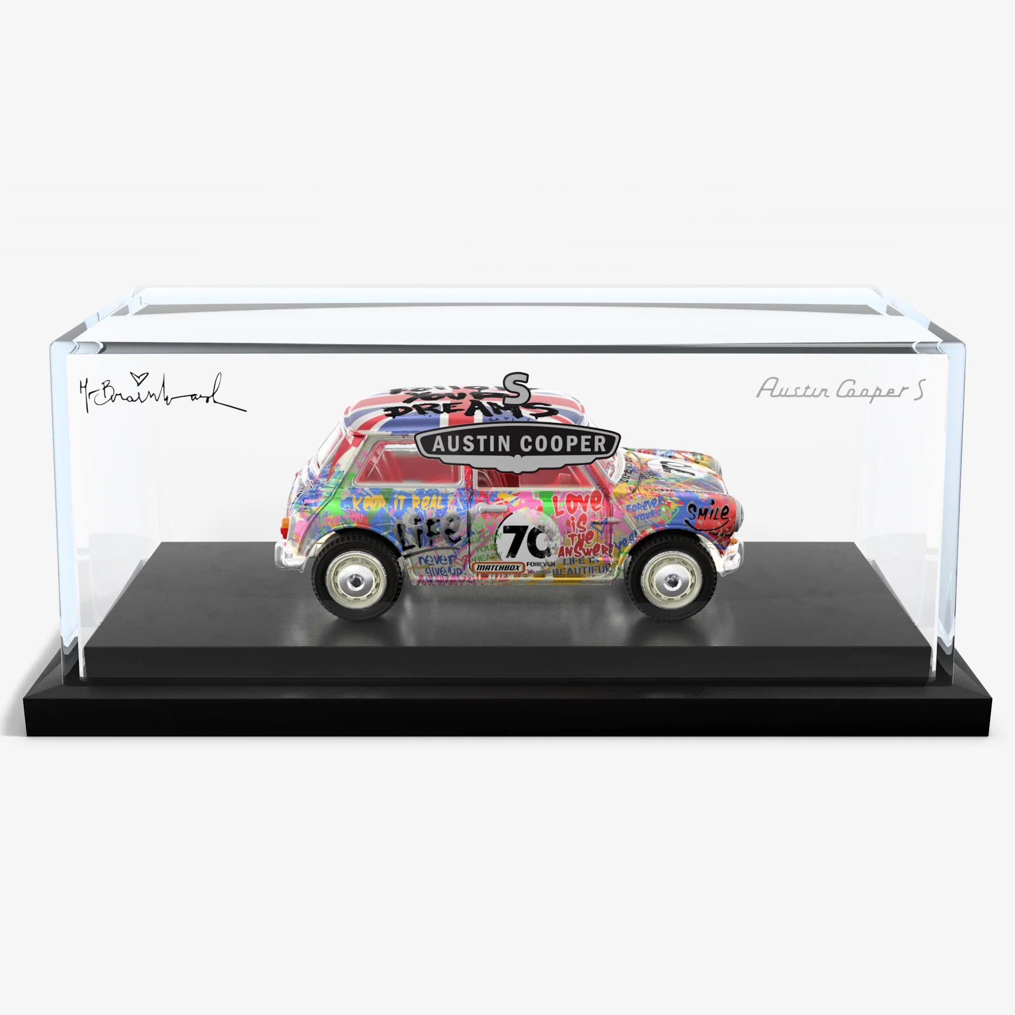 Mattel Creations Matchbox x Mr Brainwash 1964 Austin Mini Cooper S