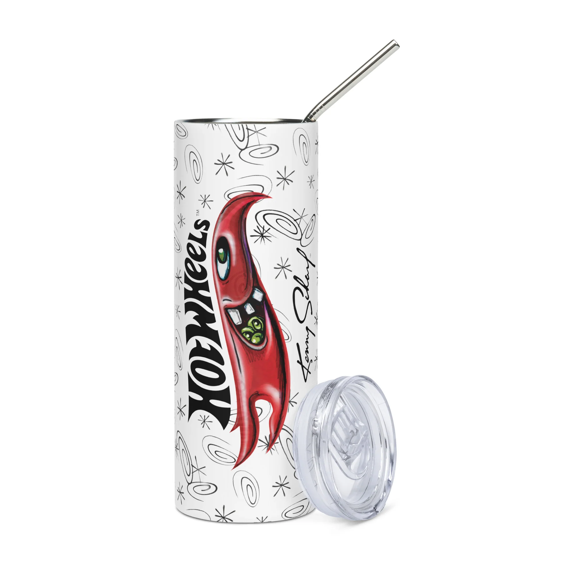 Mattel Creations Hot Wheels x Kenny Scharf White Tumbler