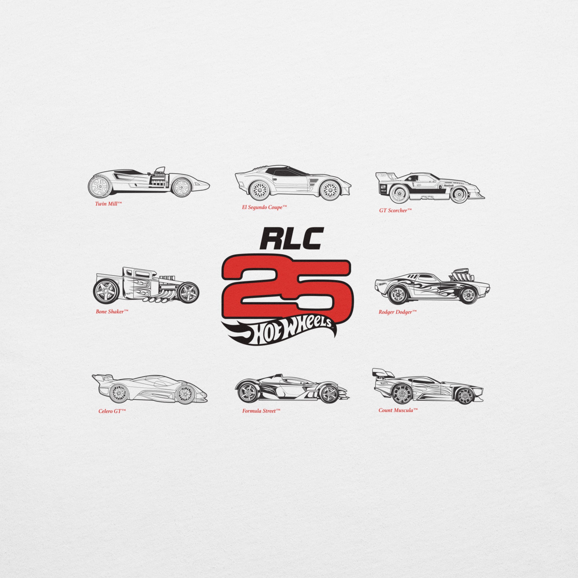 Mattel Creations Hot Wheels 2025 RLC Membership White T-Shirt