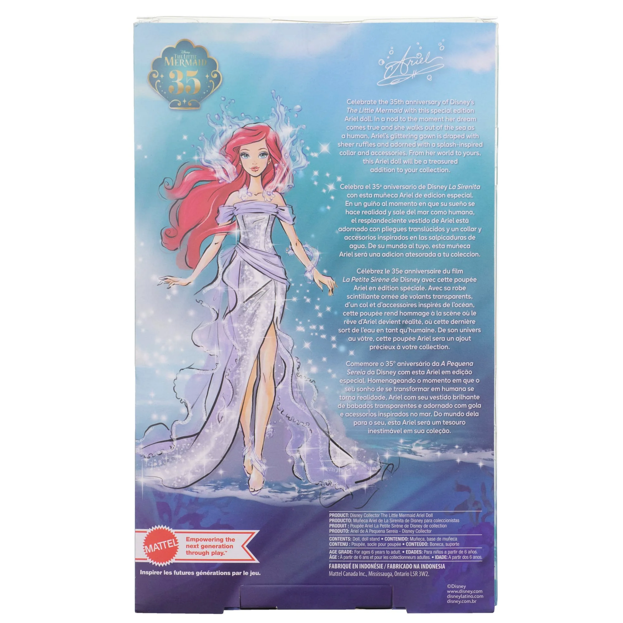 Mattel Creations Disney Collector The Little Mermaid Ariel 35th Anniversary Doll