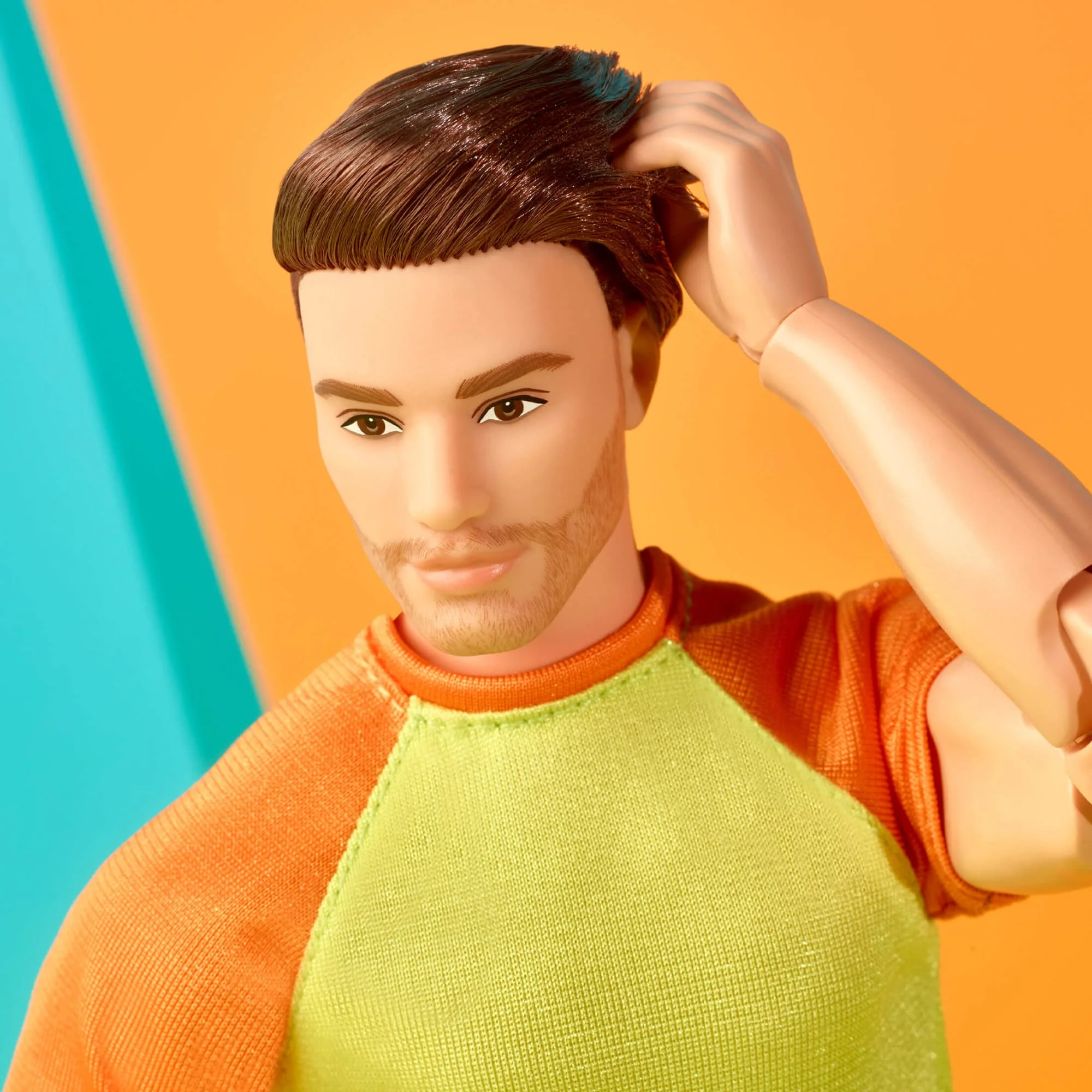Mattel Creations Barbie Looks Ken Doll (Buff Body, Curly Brunette Hair)
