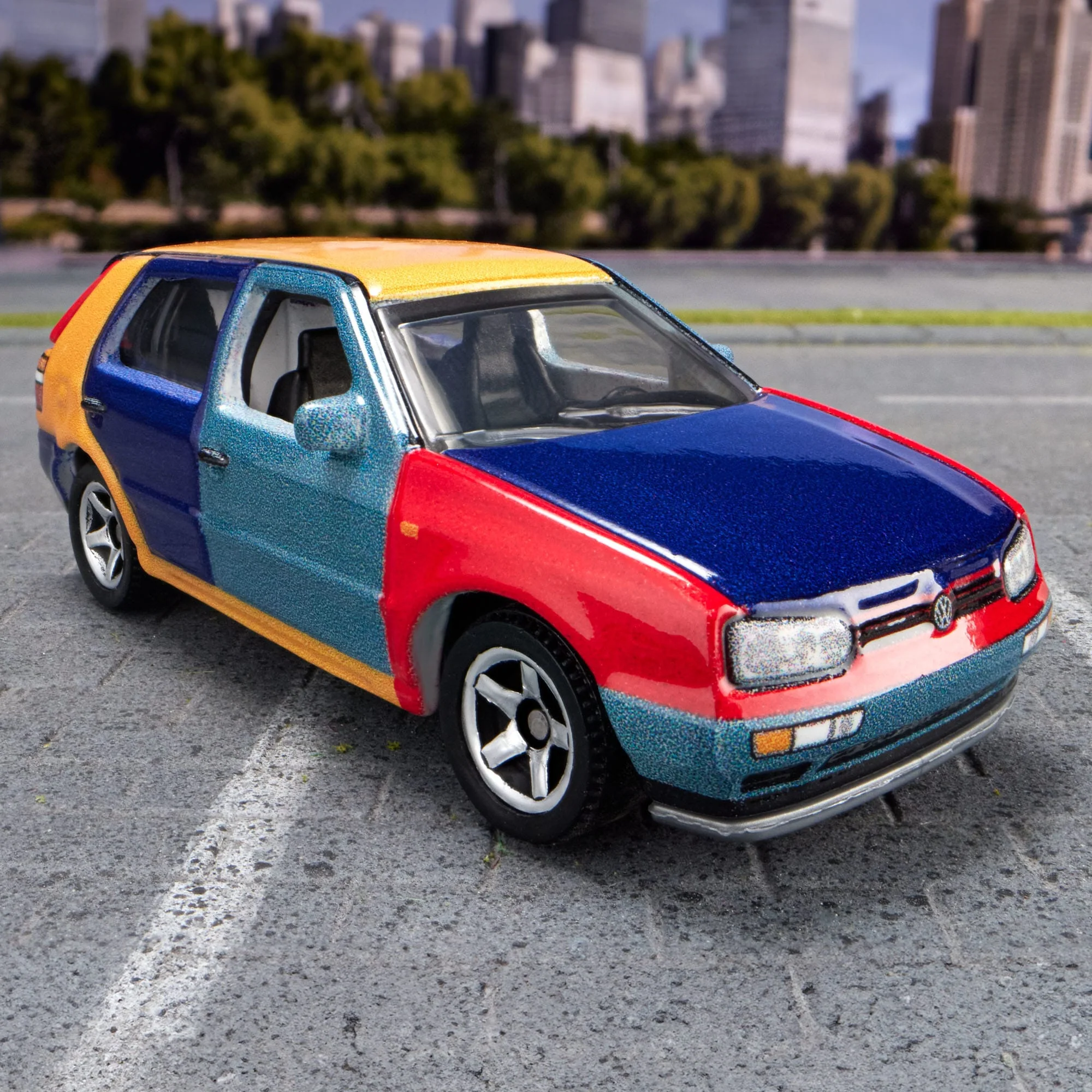 Mattel Creations Matchbox 1995 Volkswagen Golf Harlequin