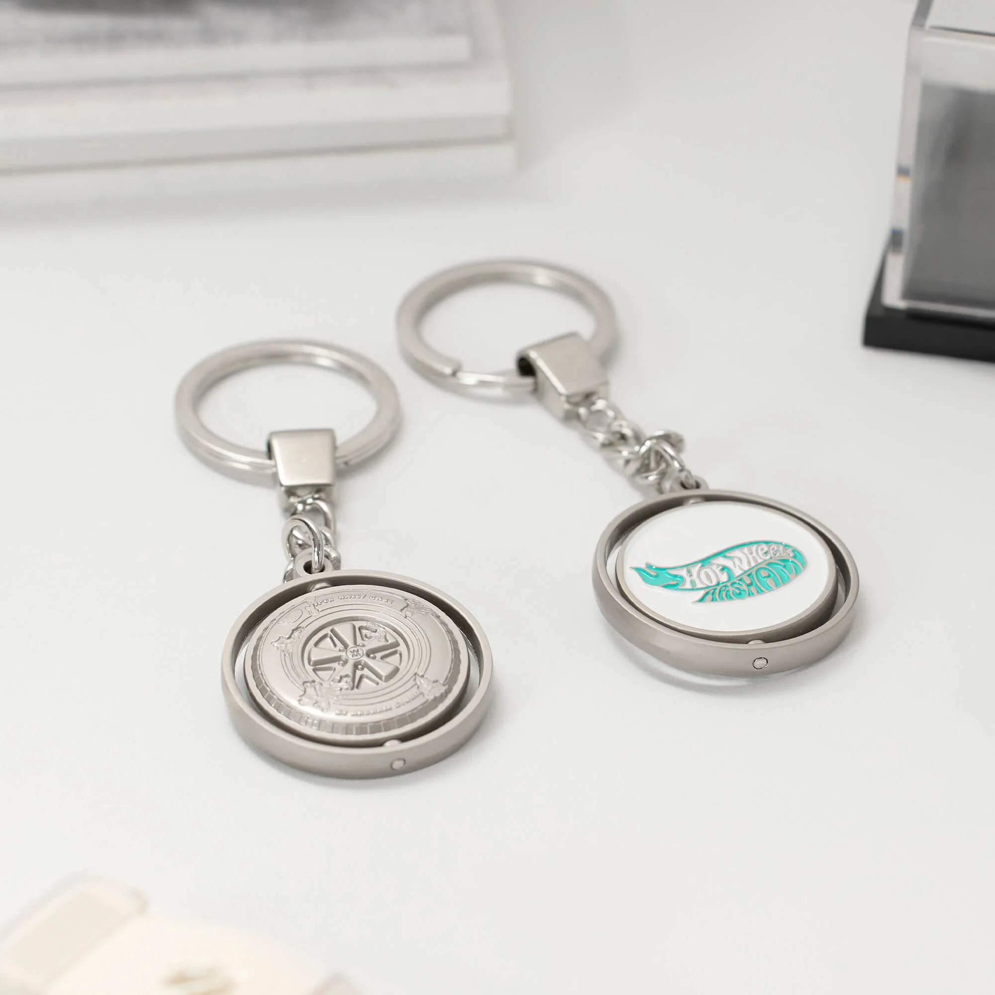 Mattel Creations Hot Wheels x Daniel Arsham Spinner Keychain