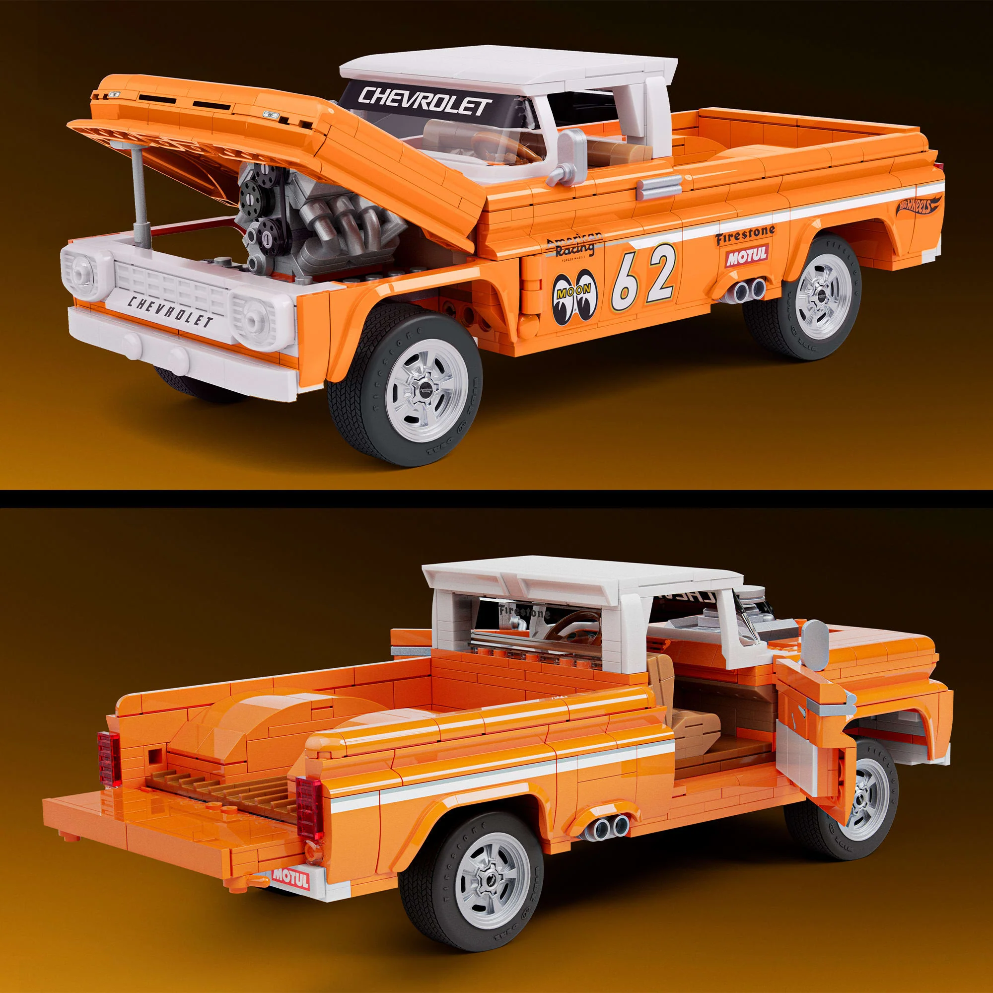 Mattel Creations Mattel Brick Shop Hot Wheels Custom '62 Chevy Pickup Building Set